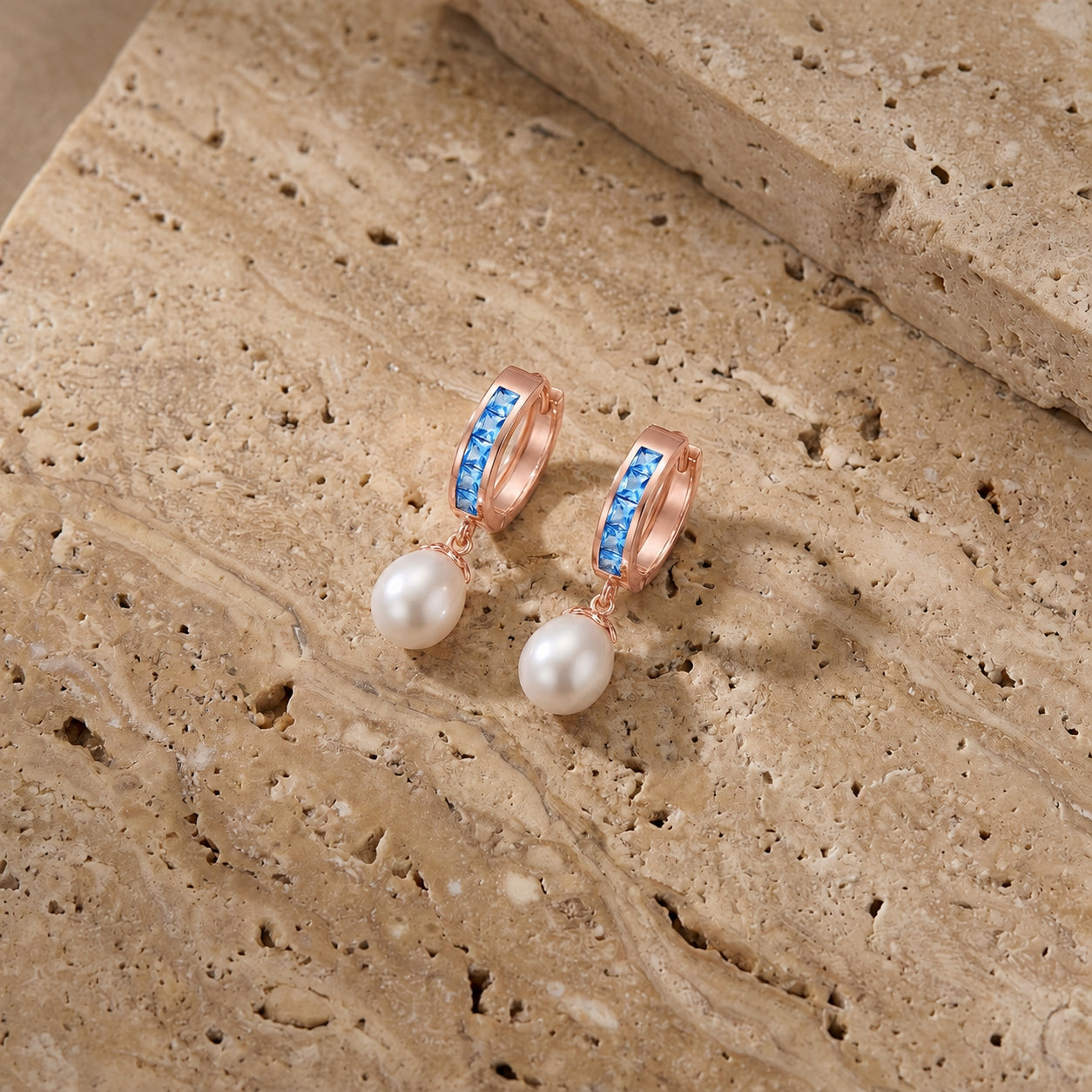 Rose Gold Bloom Earrings Ruby 10K — Battistina