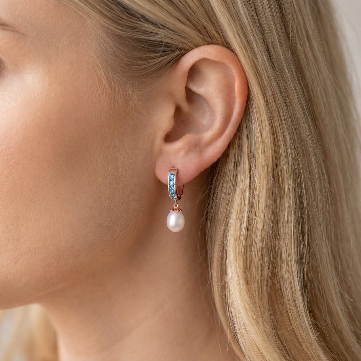 Rose Gold Bloom Earrings Ruby 10K — Battistina