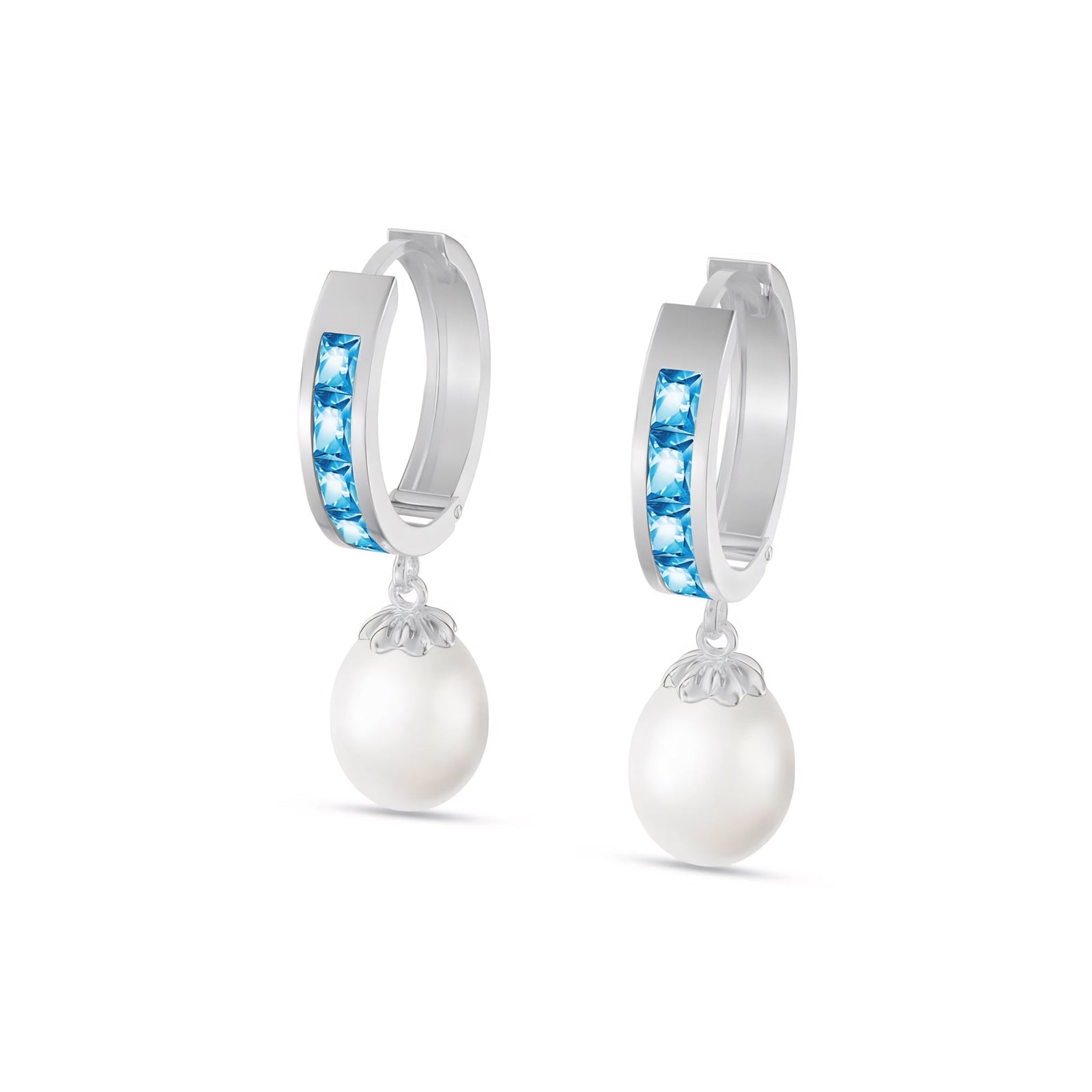 White Gold Bloom Earrings Ruby 10K — Battistina