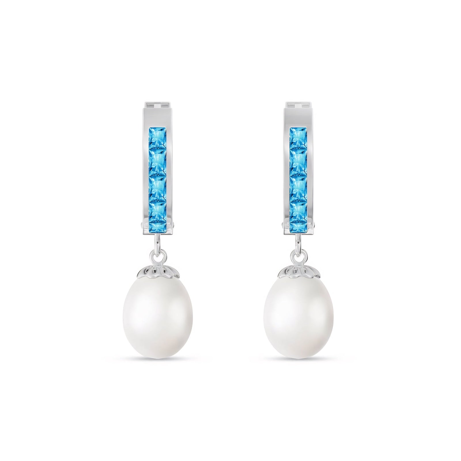 White Gold Bloom Earrings Ruby 10K — Battistina