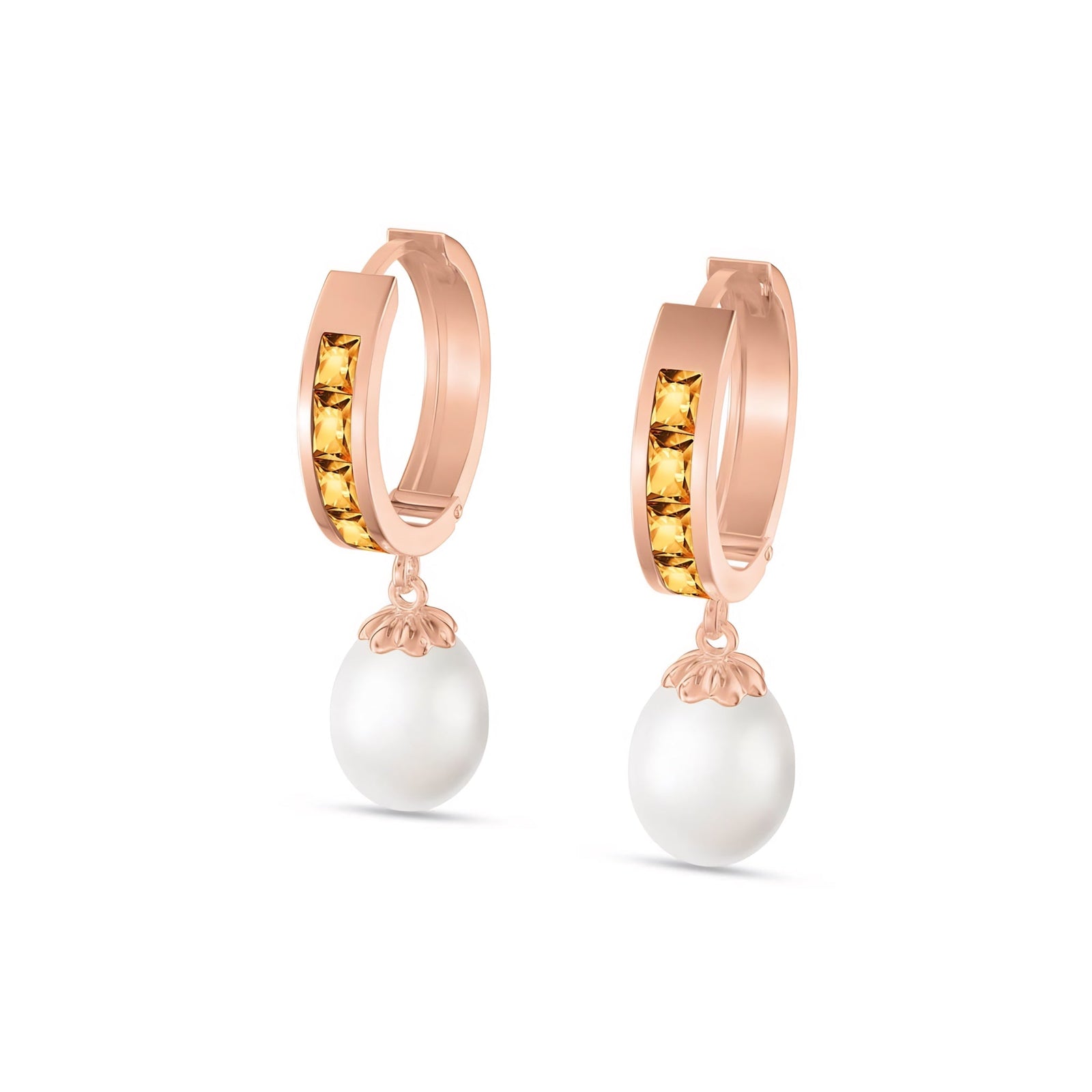 Rose Gold Bloom Earrings Aquamarine 10K — Battistina