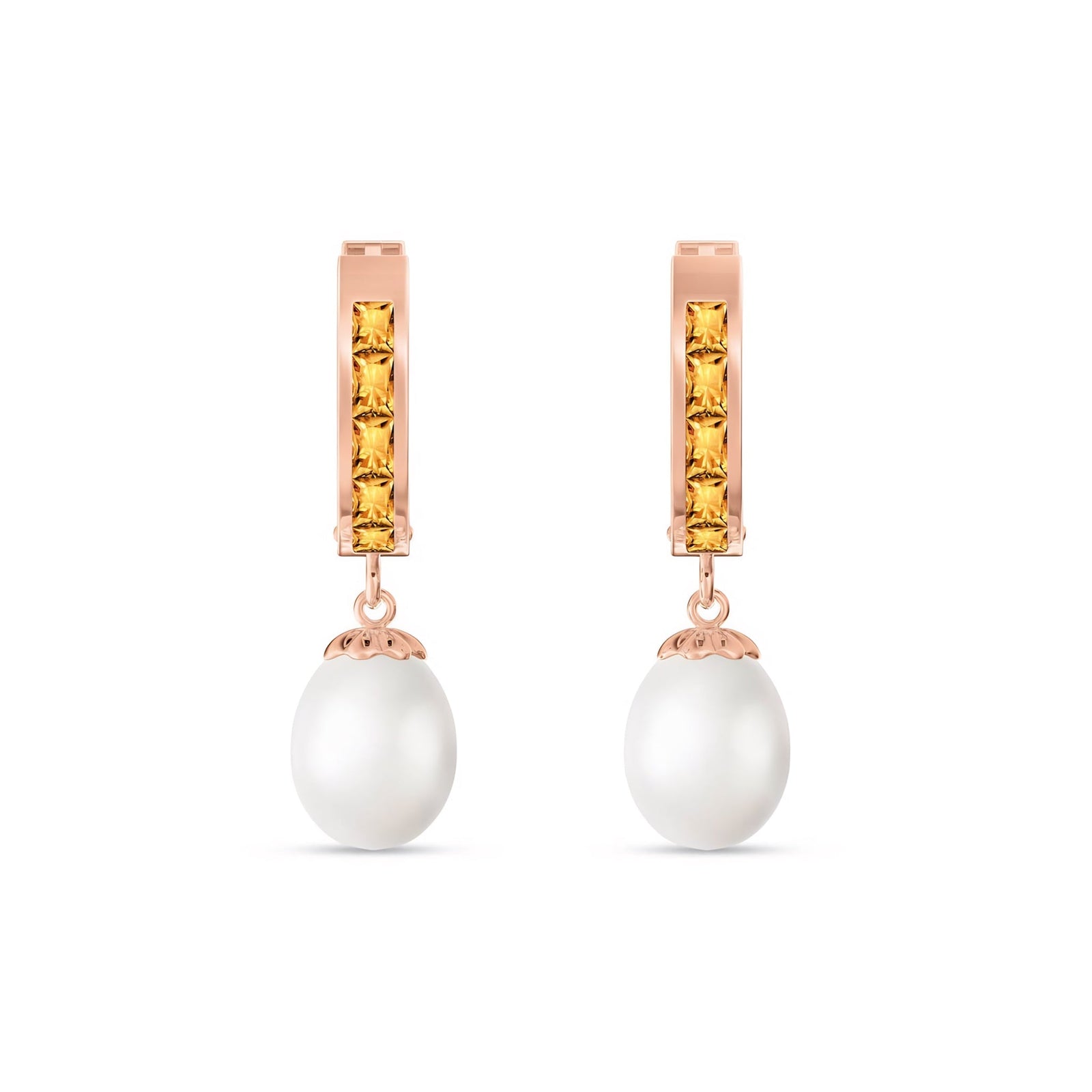 Rose Gold Bloom Earrings Aquamarine 10K — Battistina