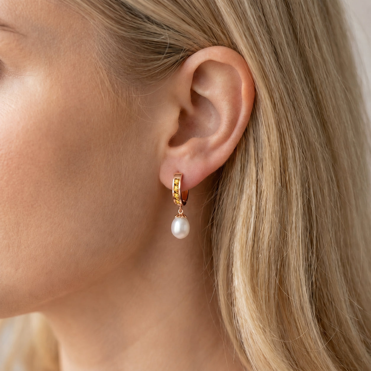 Rose Gold Bloom Earrings Aquamarine 10K — Battistina