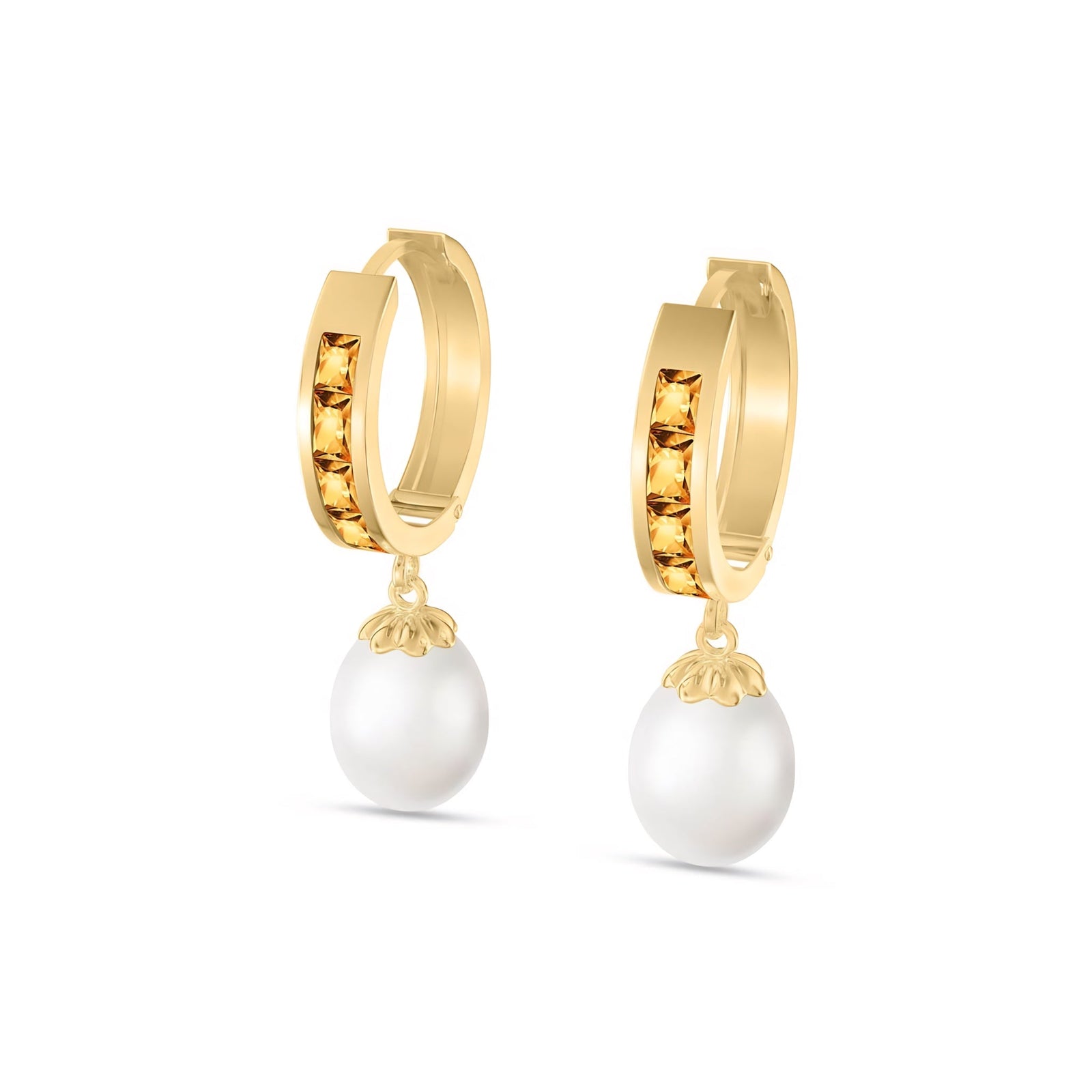 Yellow Gold Bloom Earrings Aquamarine 10K — Battistina