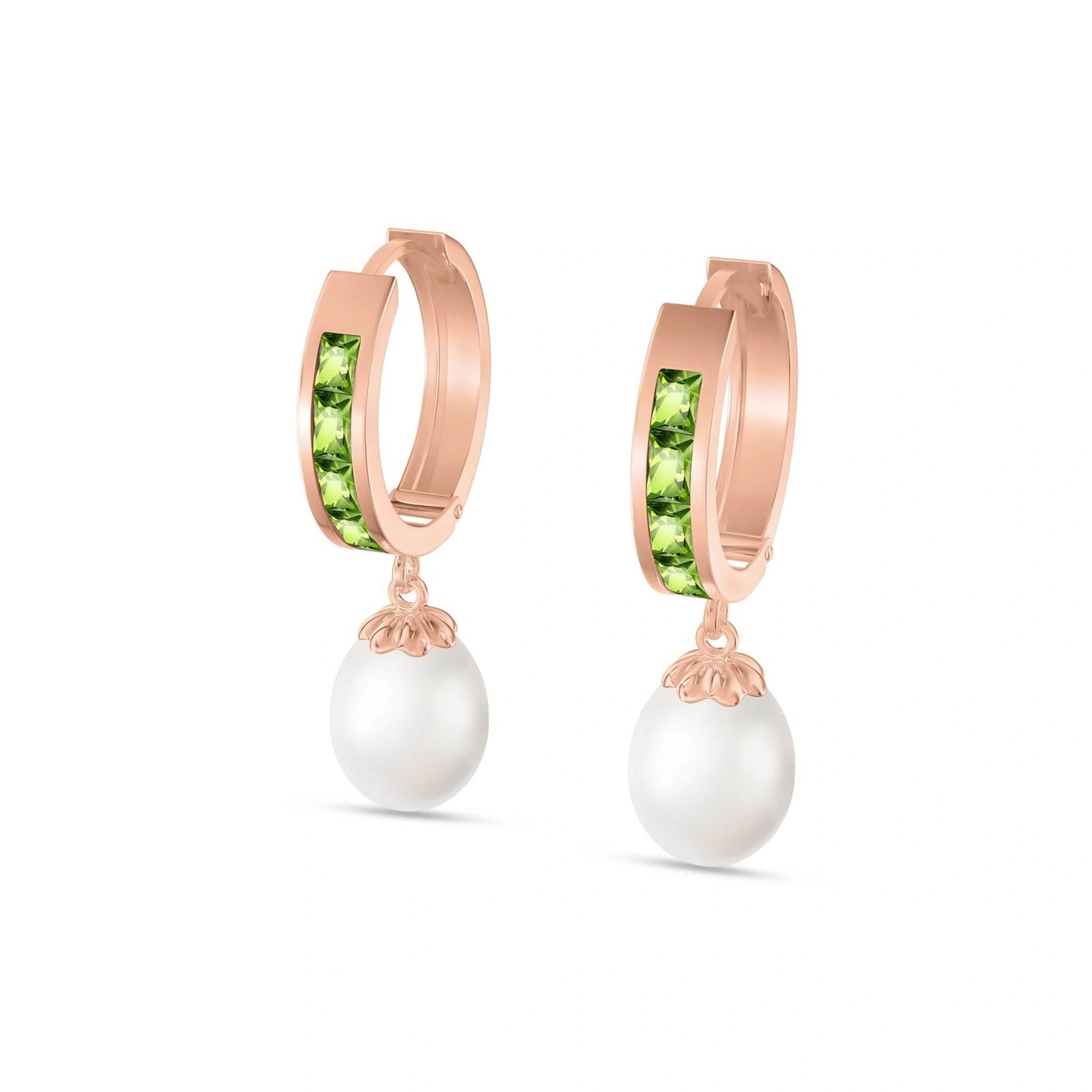 Rose Gold Bloom Earrings Peridot 10K — Battistina