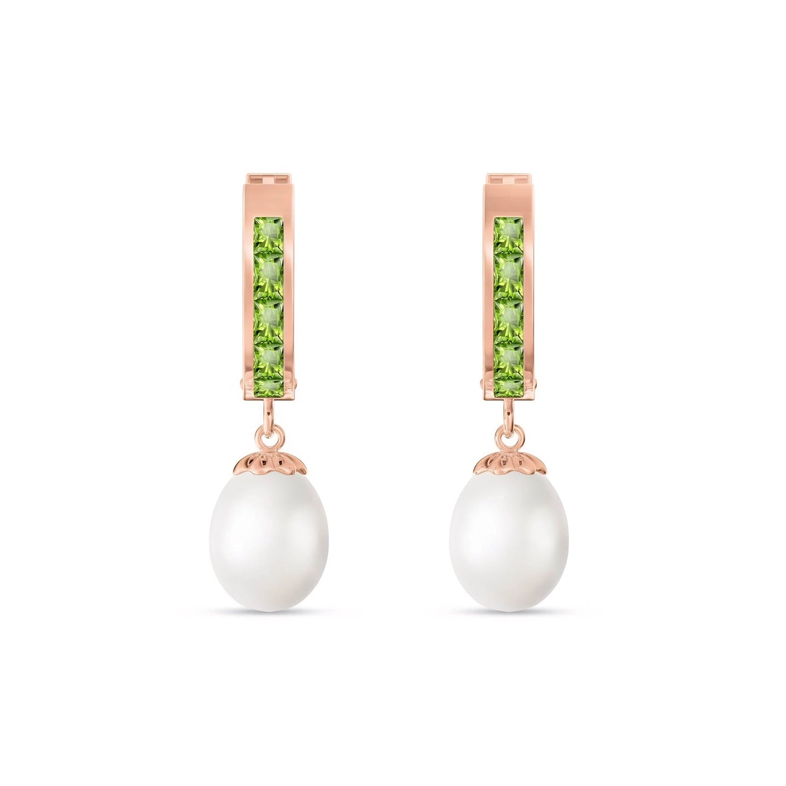 Rose Gold Bloom Earrings Peridot 10K — Battistina