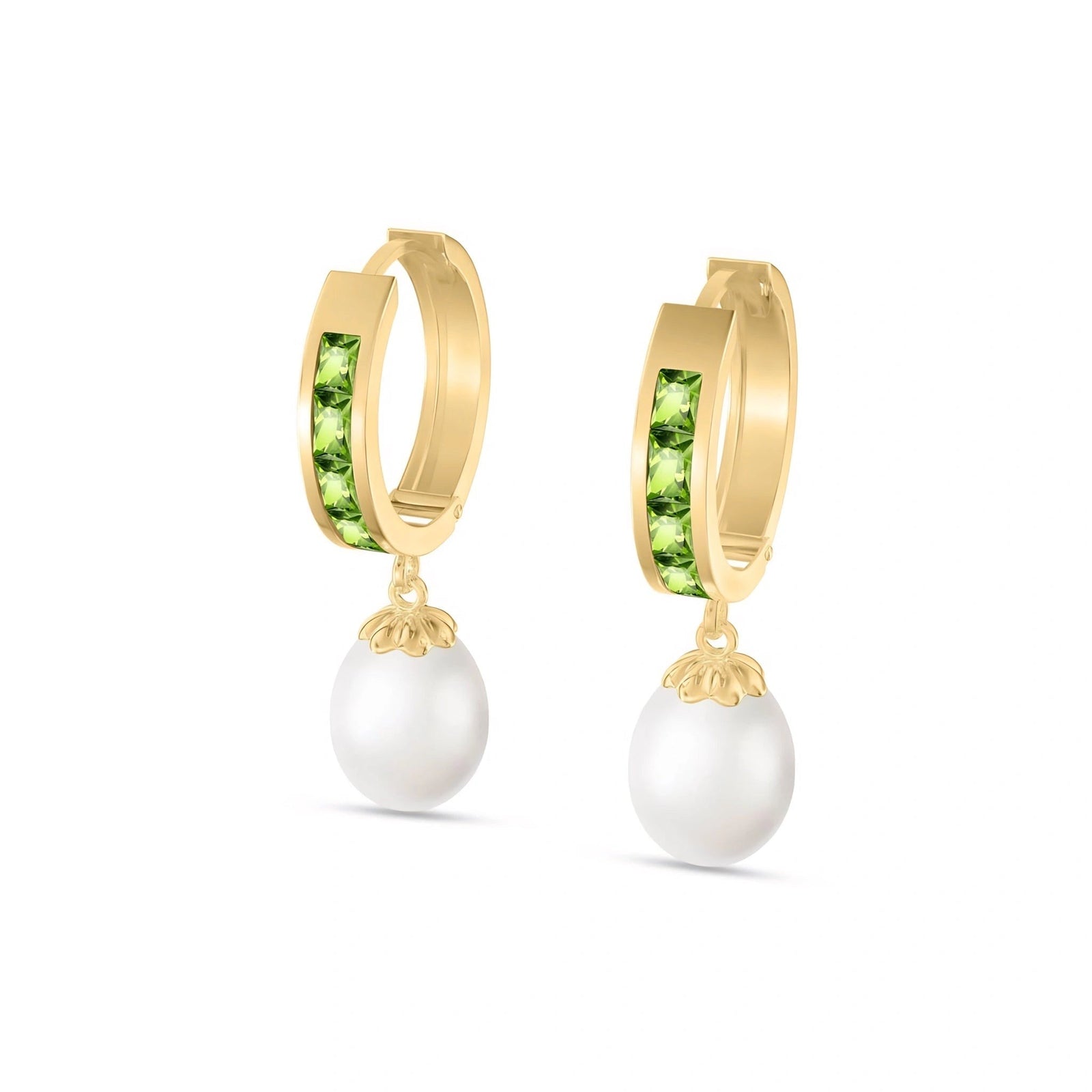 Yellow Gold Bloom Earrings Peridot 10K — Battistina