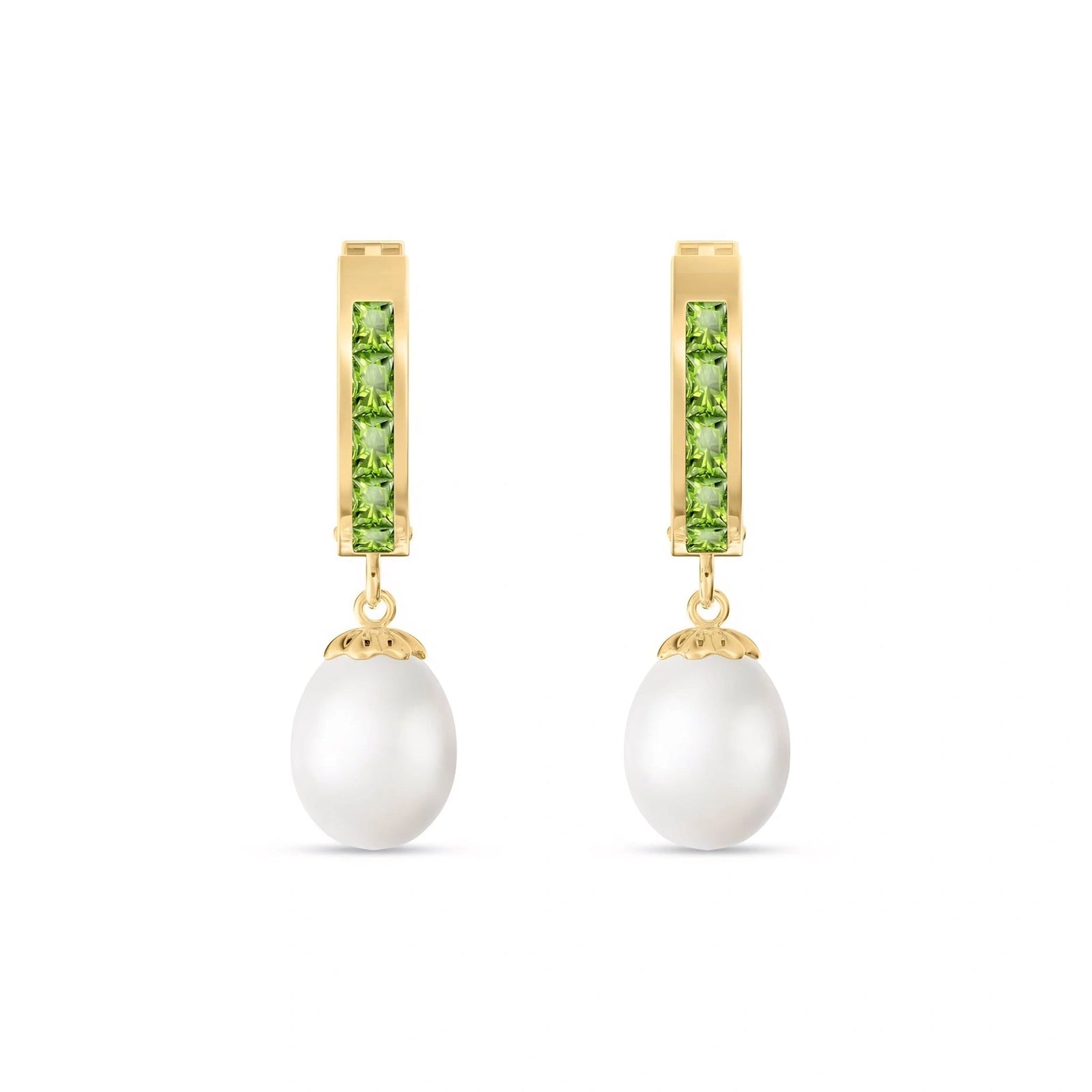 Yellow Gold Bloom Earrings Peridot 10K — Battistina