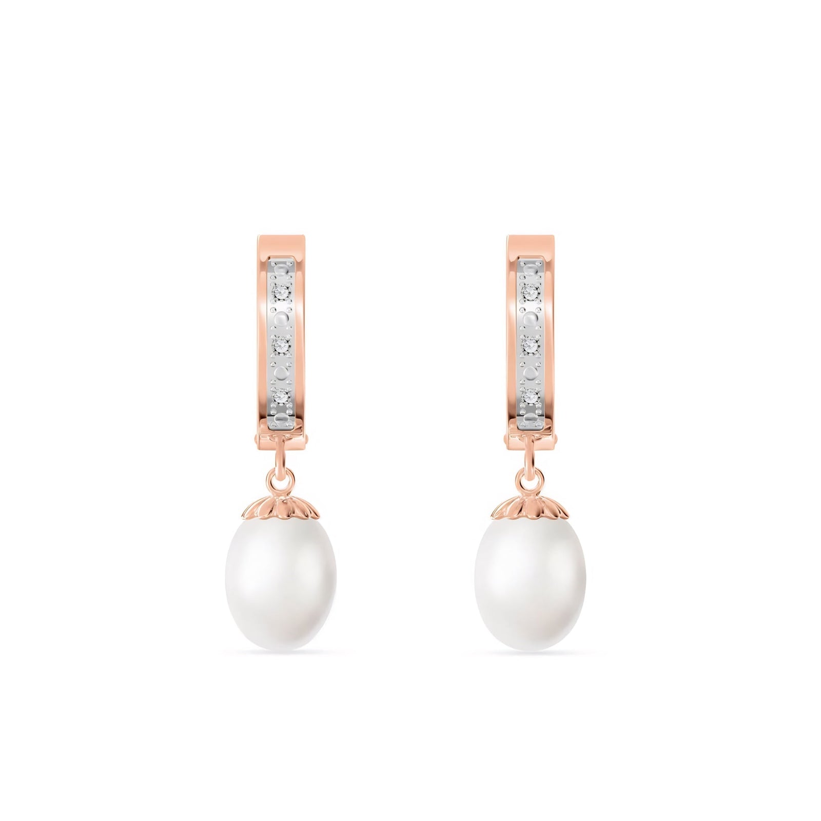 Rose Gold Bloom Earrings Garnet 10K — Battistina