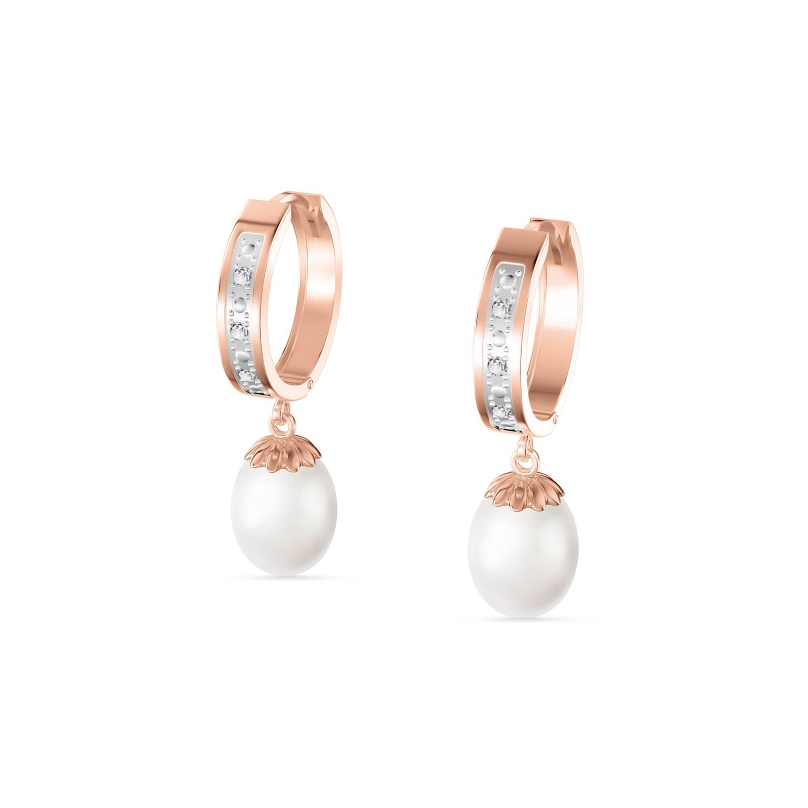 Rose Gold Bloom Earrings Garnet 10K — Battistina