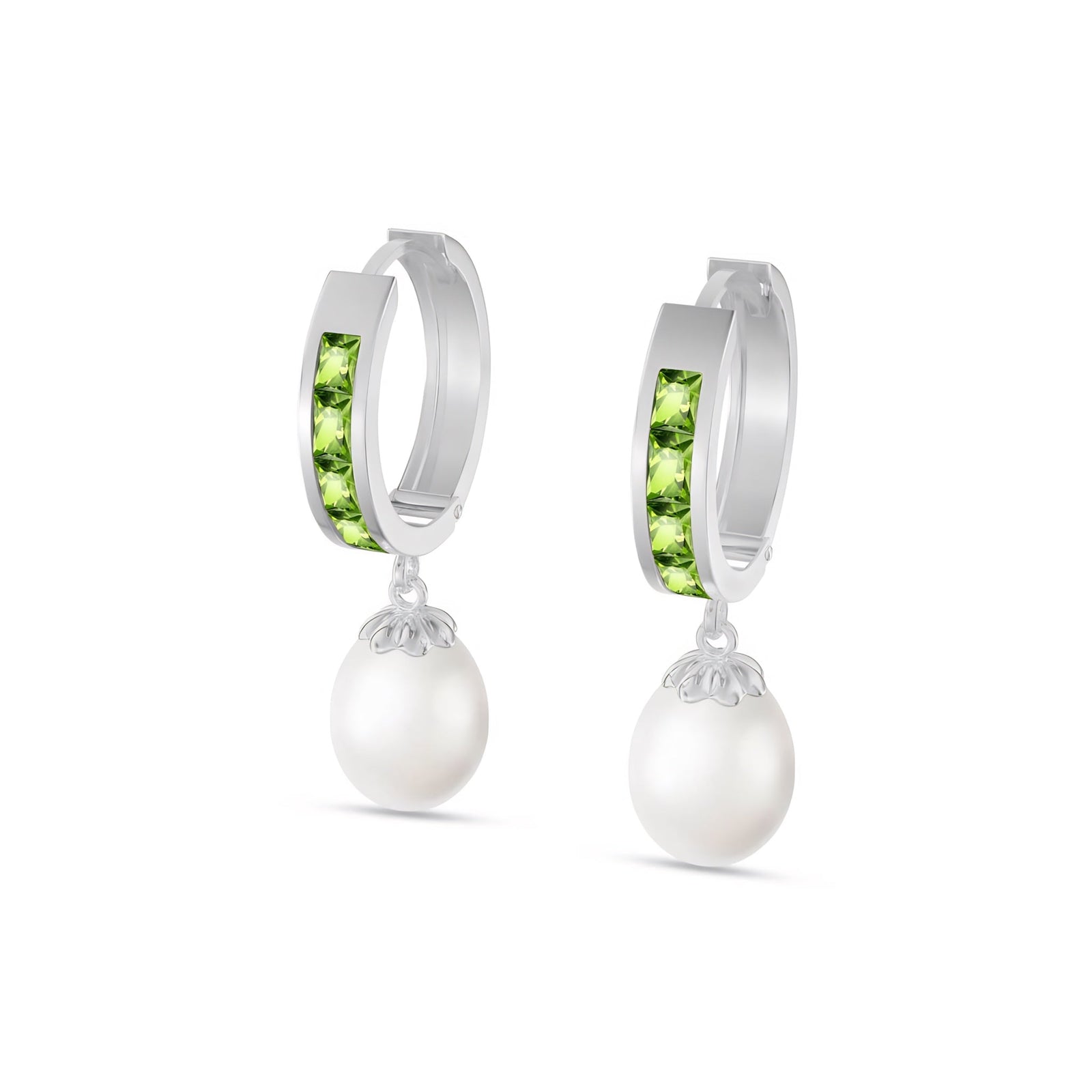 White Gold Bloom Earrings Amethyst 10K — Battistina