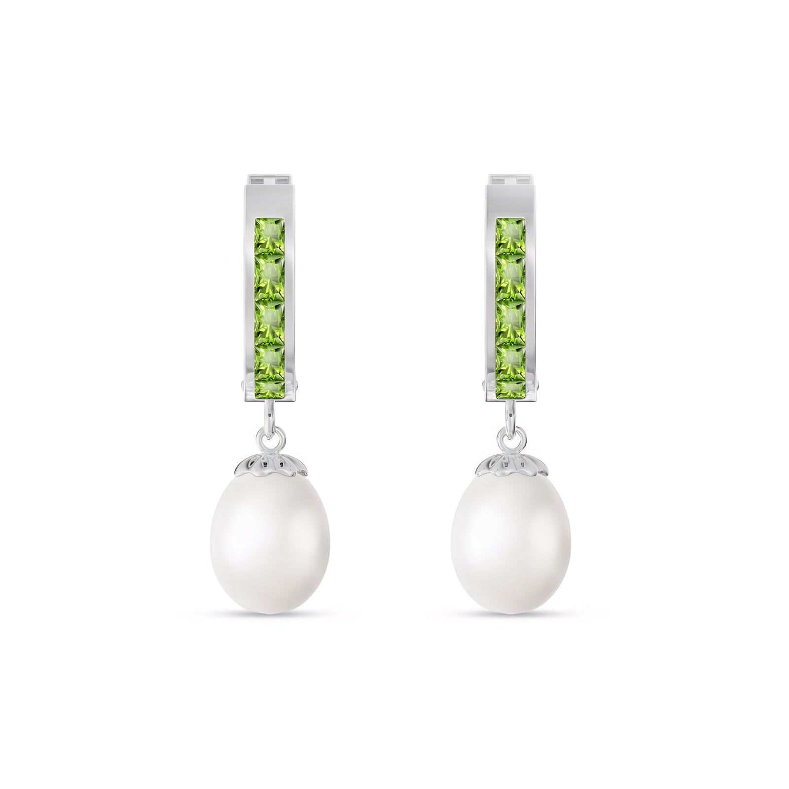 White Gold Bloom Earrings Amethyst 10K — Battistina