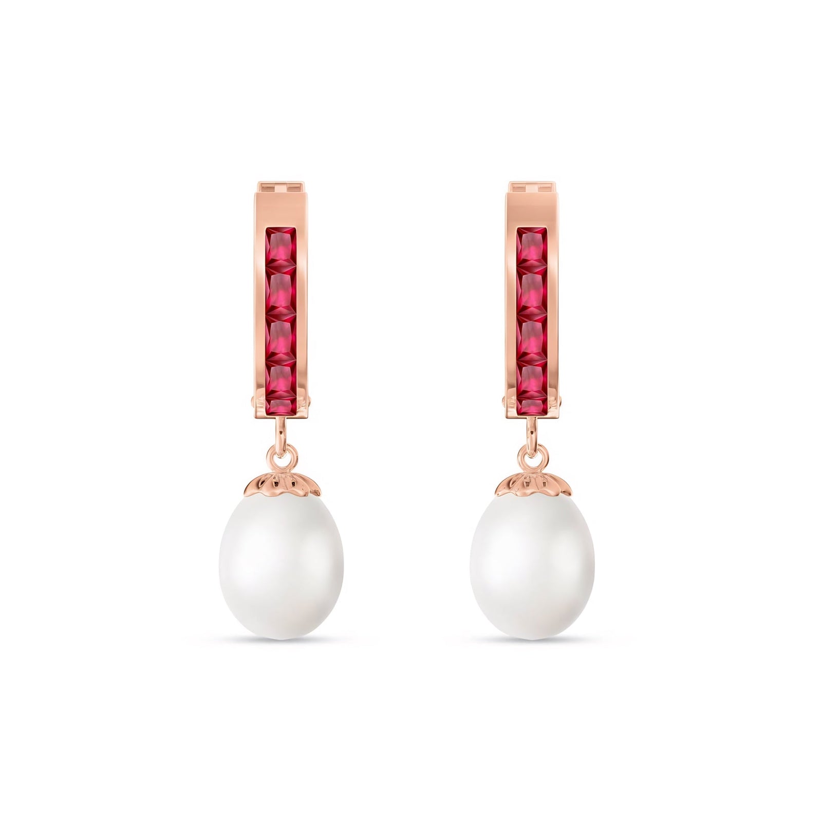 Rose Gold Bloom Earrings White Topaz 10K — Battistina