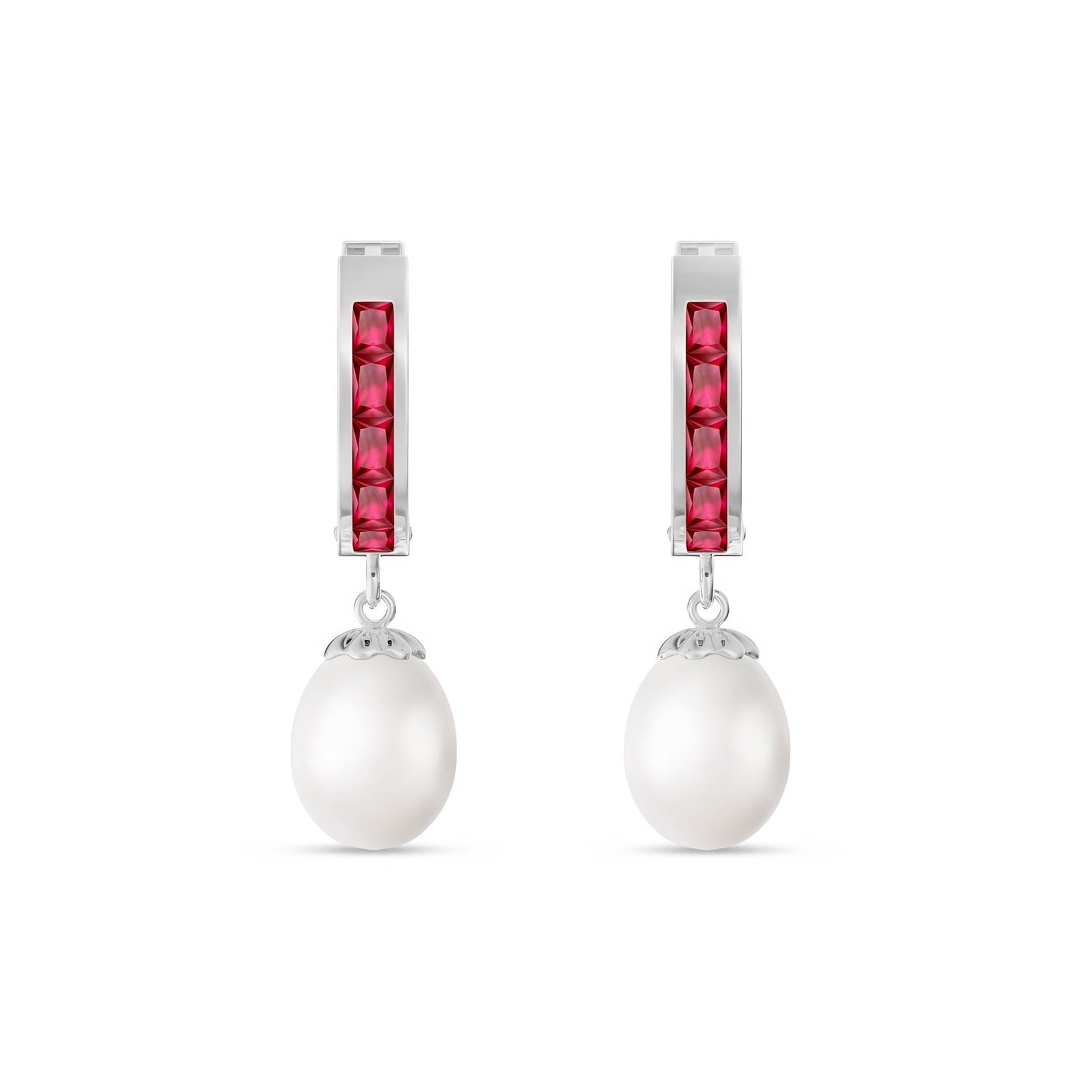 White Gold Bloom Earrings White Topaz 10K — Battistina