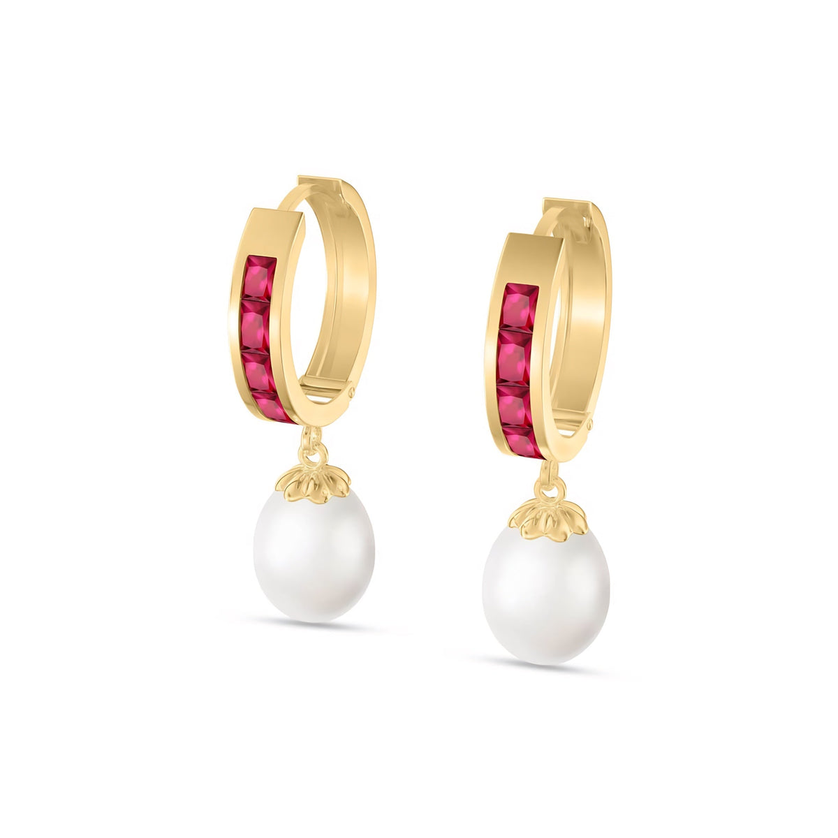 Yellow Gold Bloom Earrings White Topaz 10K — Battistina