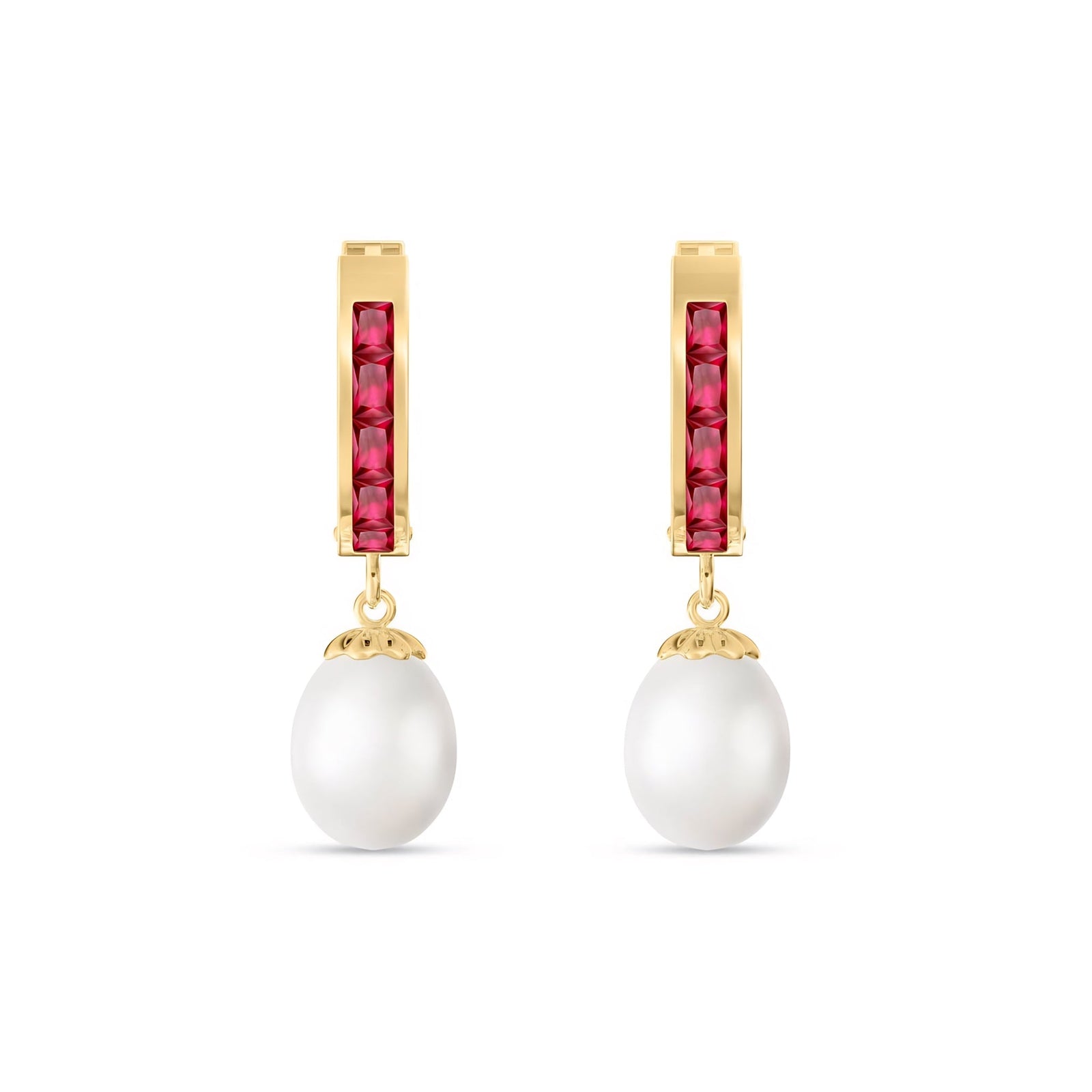Yellow Gold Bloom Earrings White Topaz 10K — Battistina
