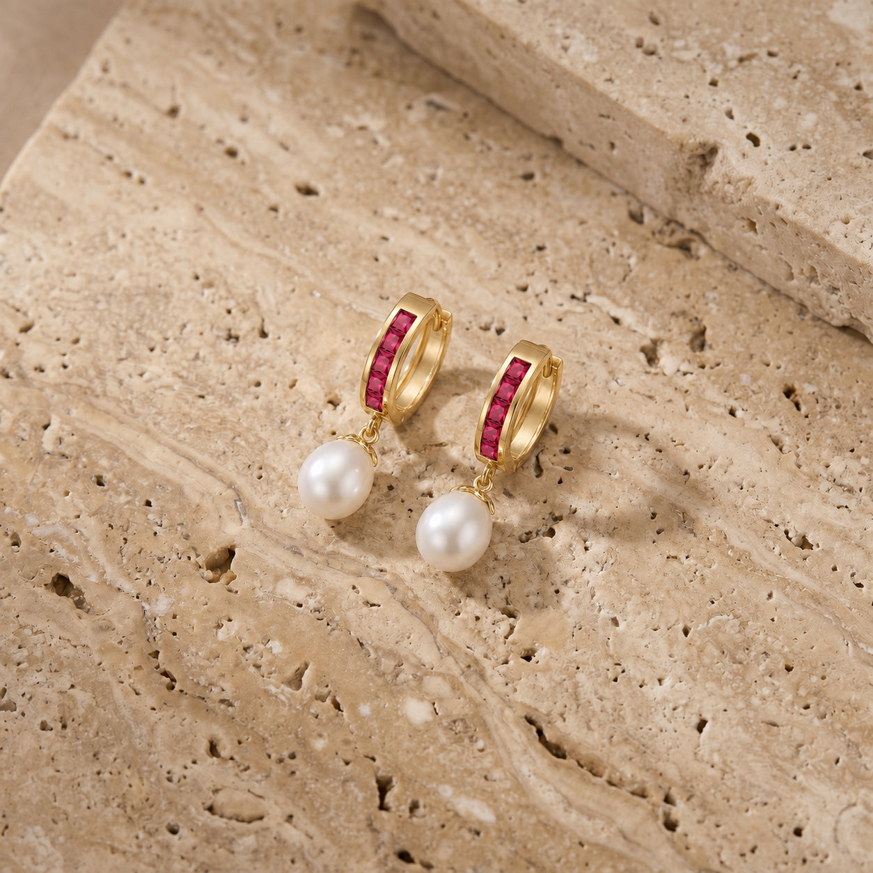 Yellow Gold Bloom Earrings White Topaz 10K — Battistina