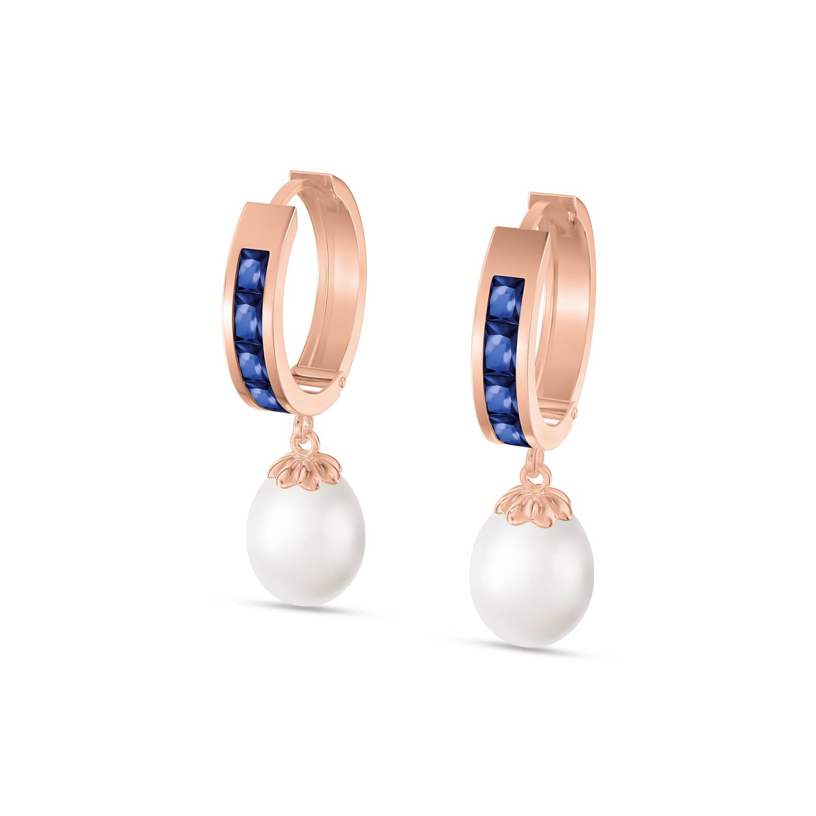 Rose Gold Bloom Earrings Blue Topaz 10K — Battistina