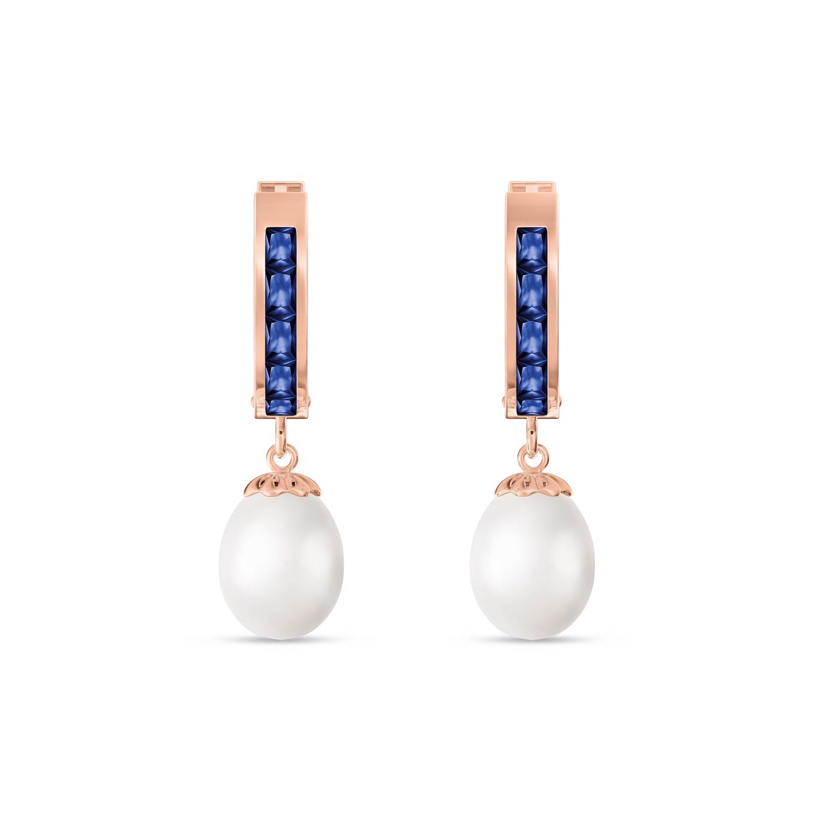 Rose Gold Bloom Earrings Blue Topaz 10K — Battistina