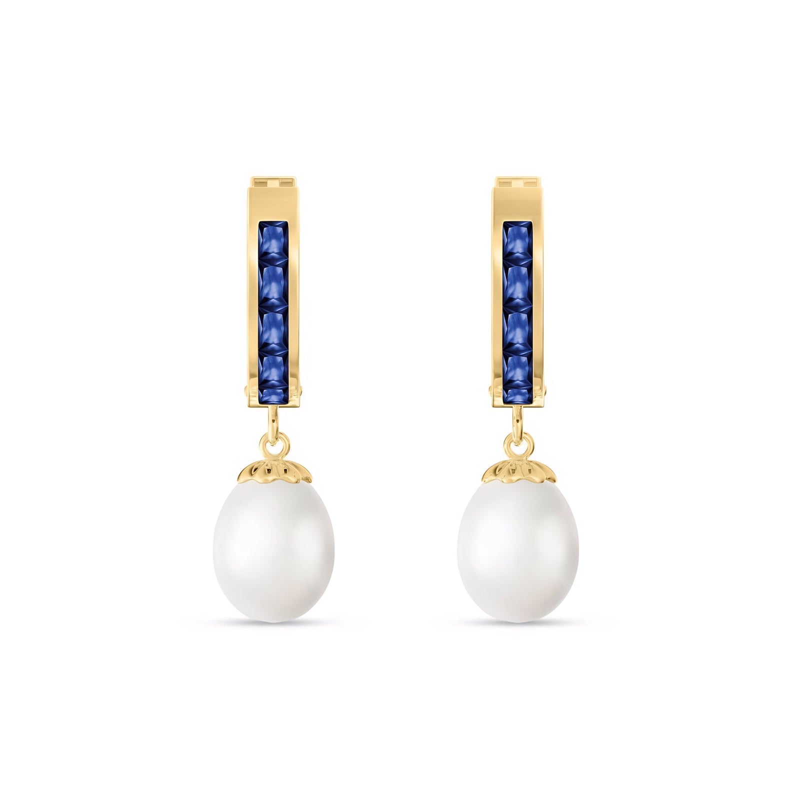 Yellow Gold Bloom Earrings Blue Topaz 10K — Battistina