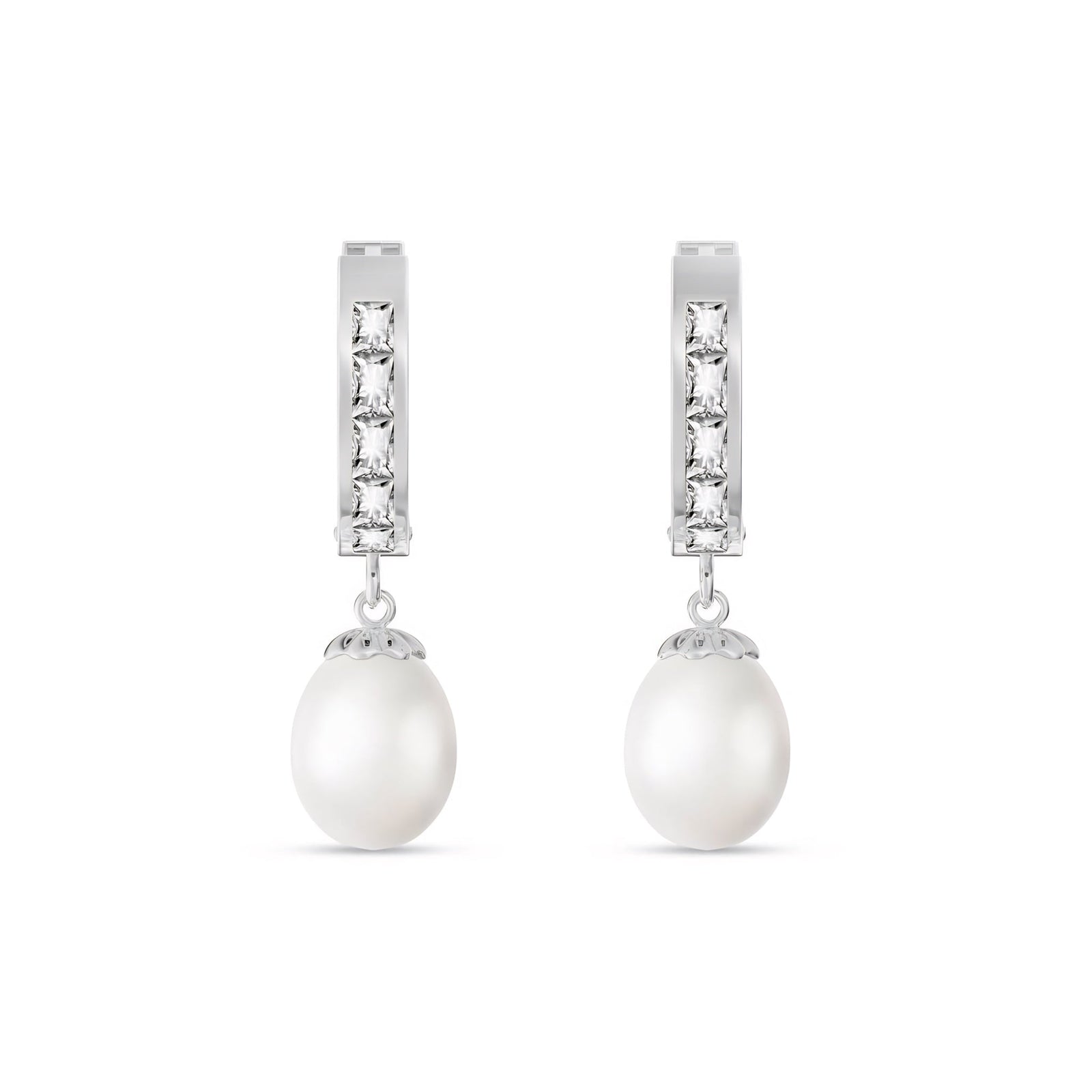 White Gold Bloom Earrings Citrine 10K — Battistina