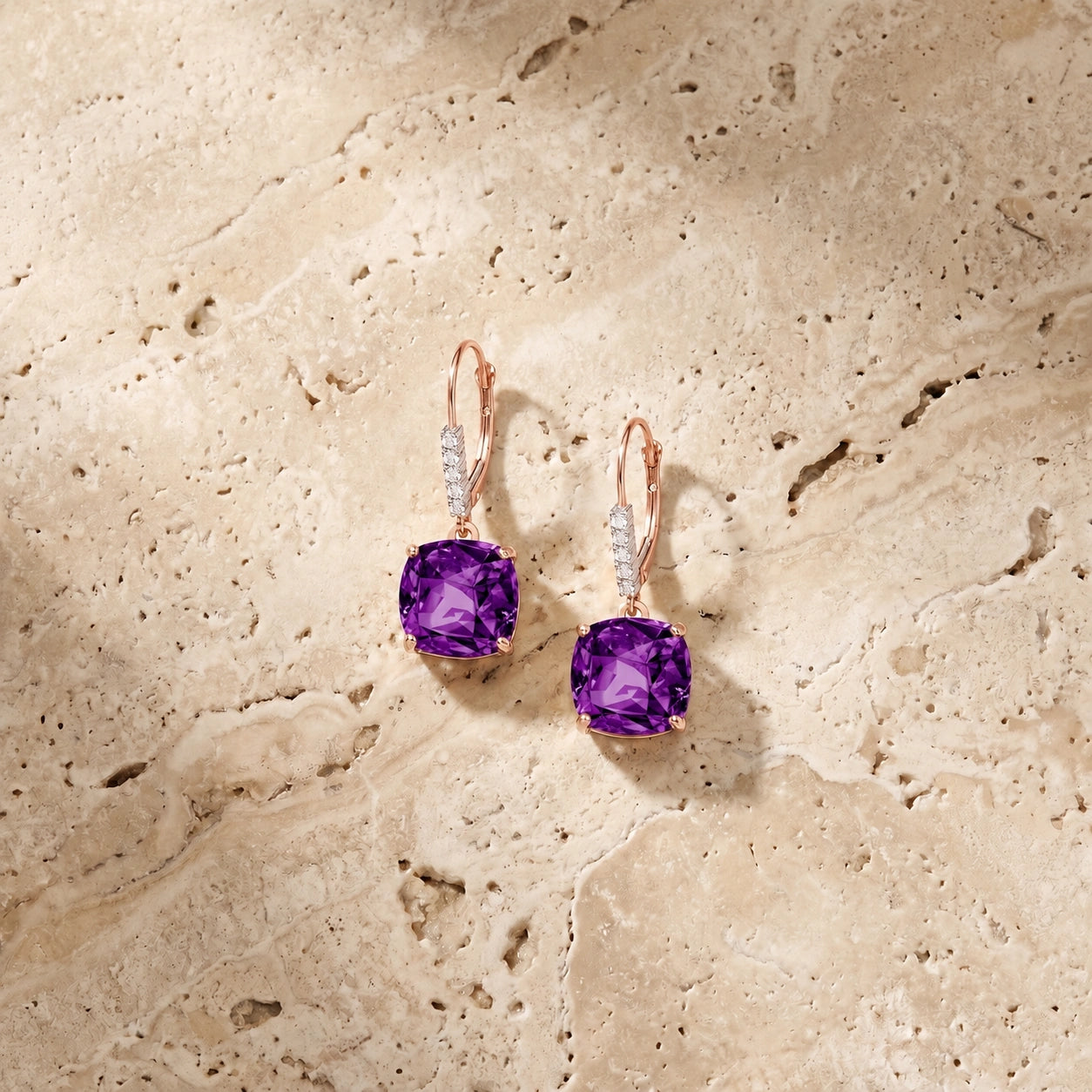 Rose Gold Amethyst & Diamond — Mariacassandra