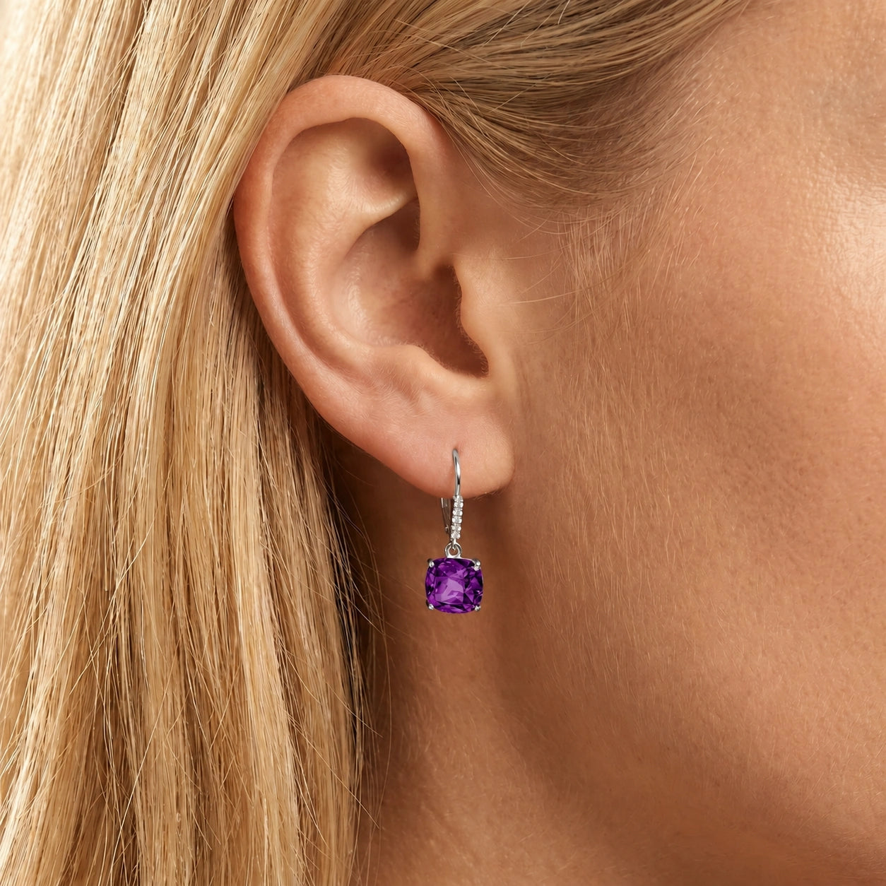 White Gold Amethyst & Diamond — Mariacassandra