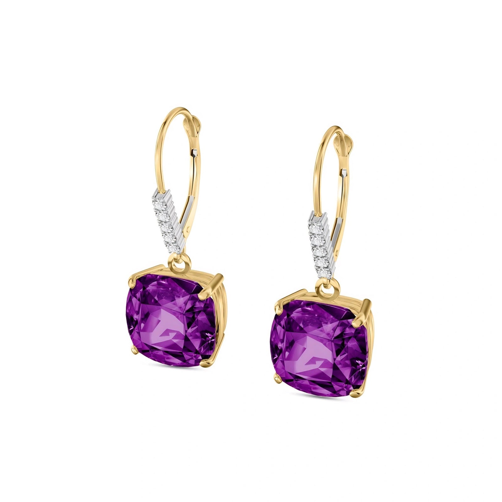 Yellow Gold Amethyst & Diamond — Mariacassandra