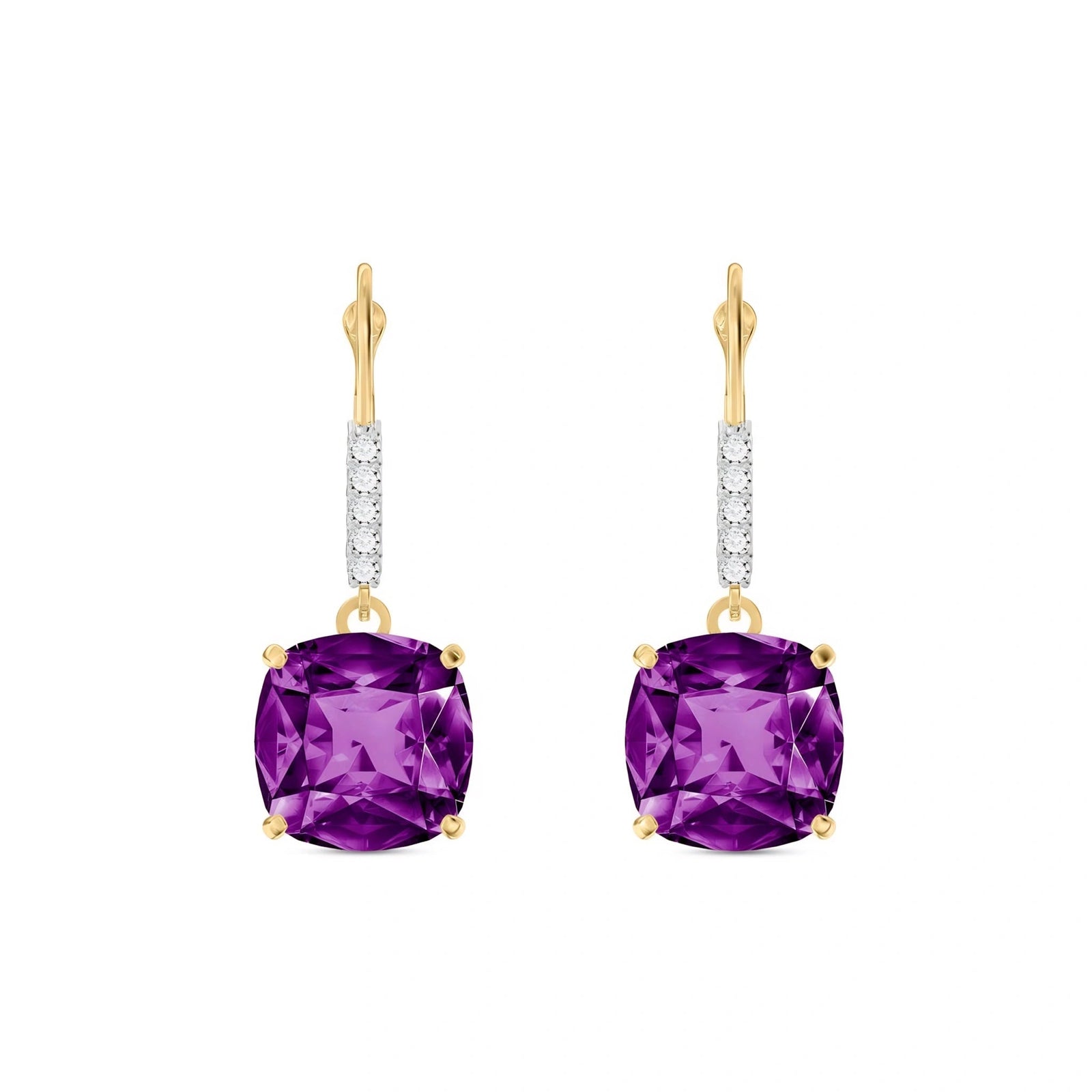 Yellow Gold Amethyst & Diamond — Mariacassandra