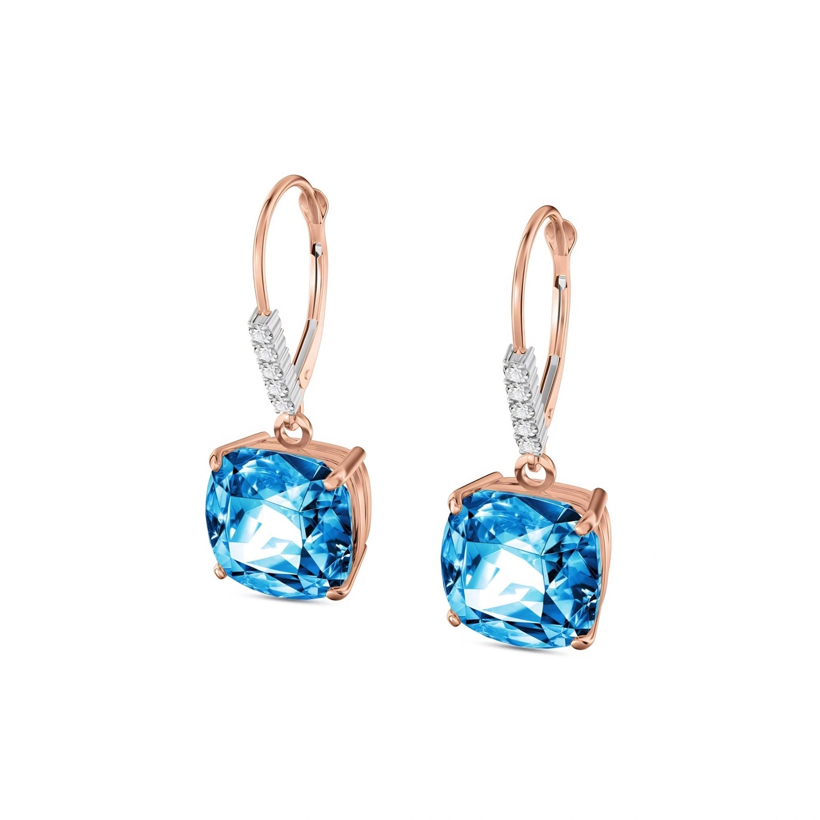 Rose Gold Diamond & Blue Topaz — Mariacassandra