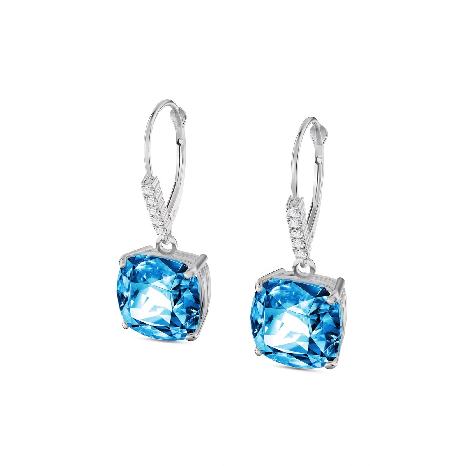 White Gold Diamond & Blue Topaz — Mariacassandra