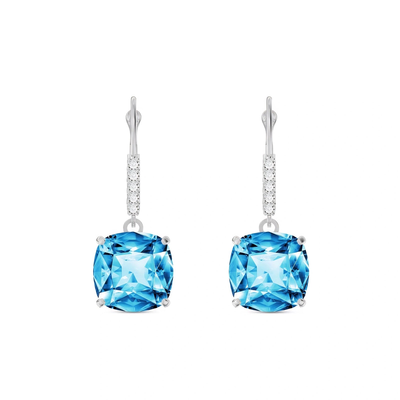 White Gold Diamond & Blue Topaz — Mariacassandra
