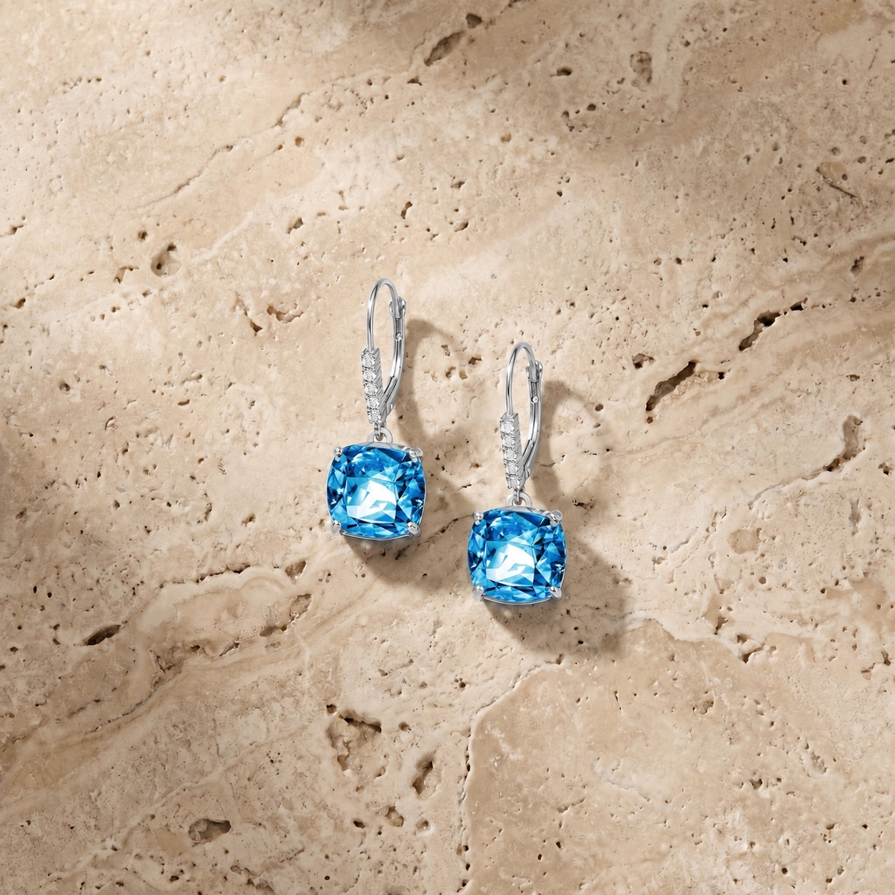 White Gold Diamond & Blue Topaz — Mariacassandra