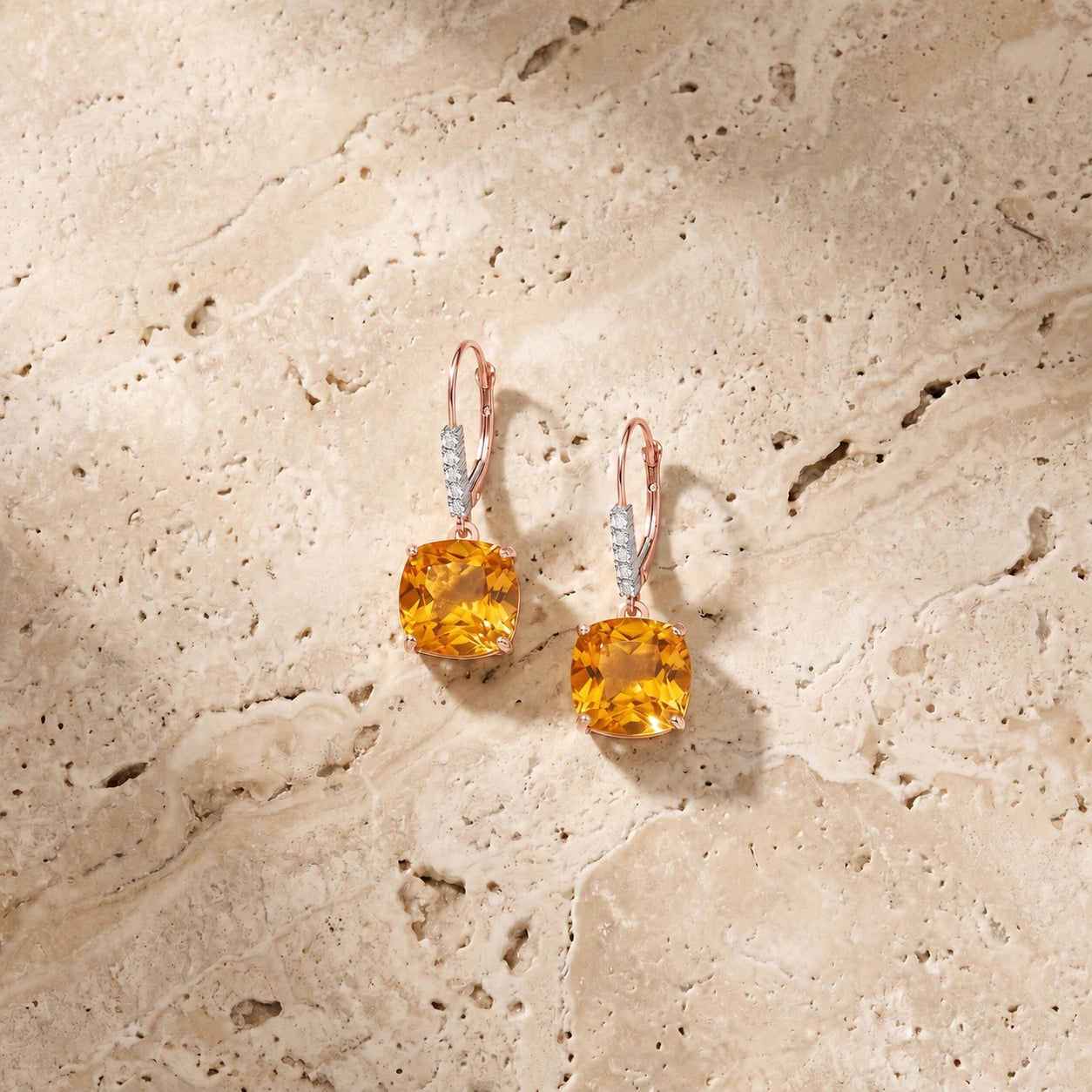 Rose Gold Diamond & Citrine — Mariacassandra