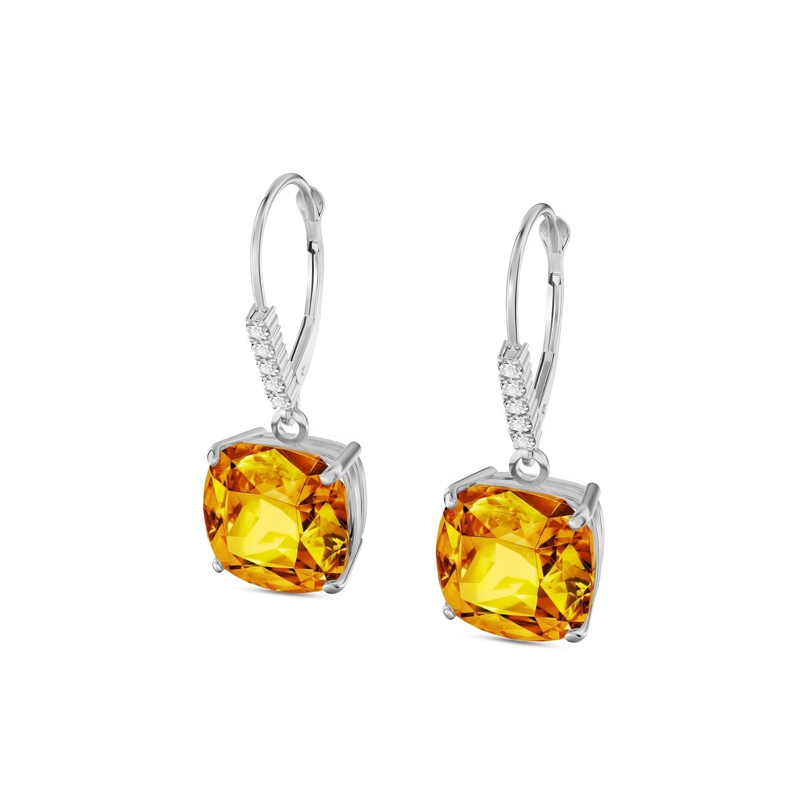 White Gold Diamond & Citrine — Mariacassandra