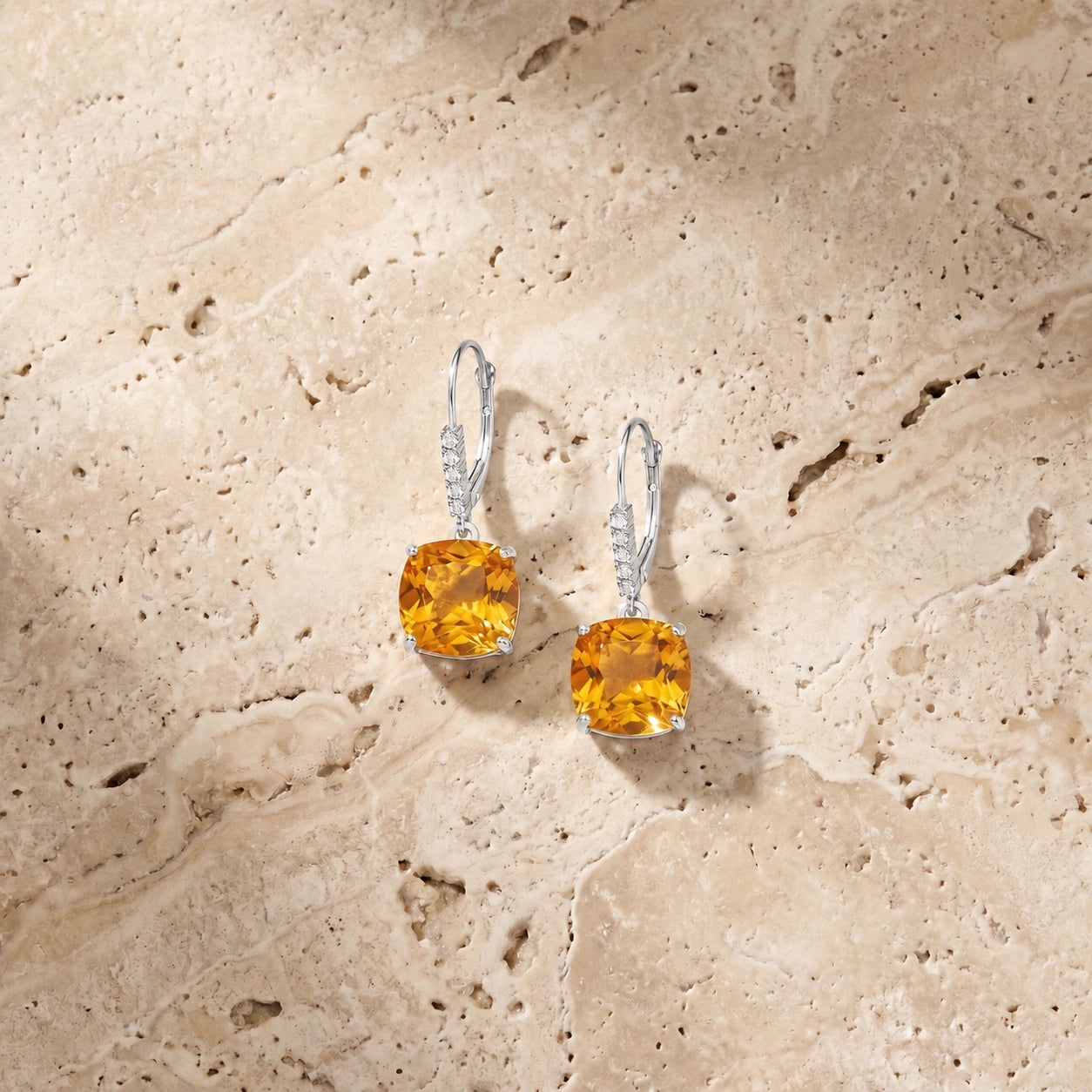 White Gold Diamond & Citrine — Mariacassandra