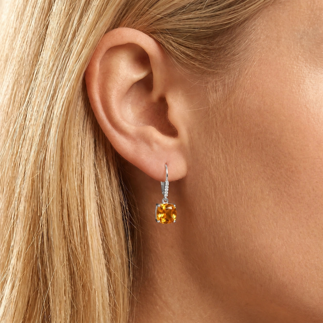 White Gold Diamond & Citrine — Mariacassandra