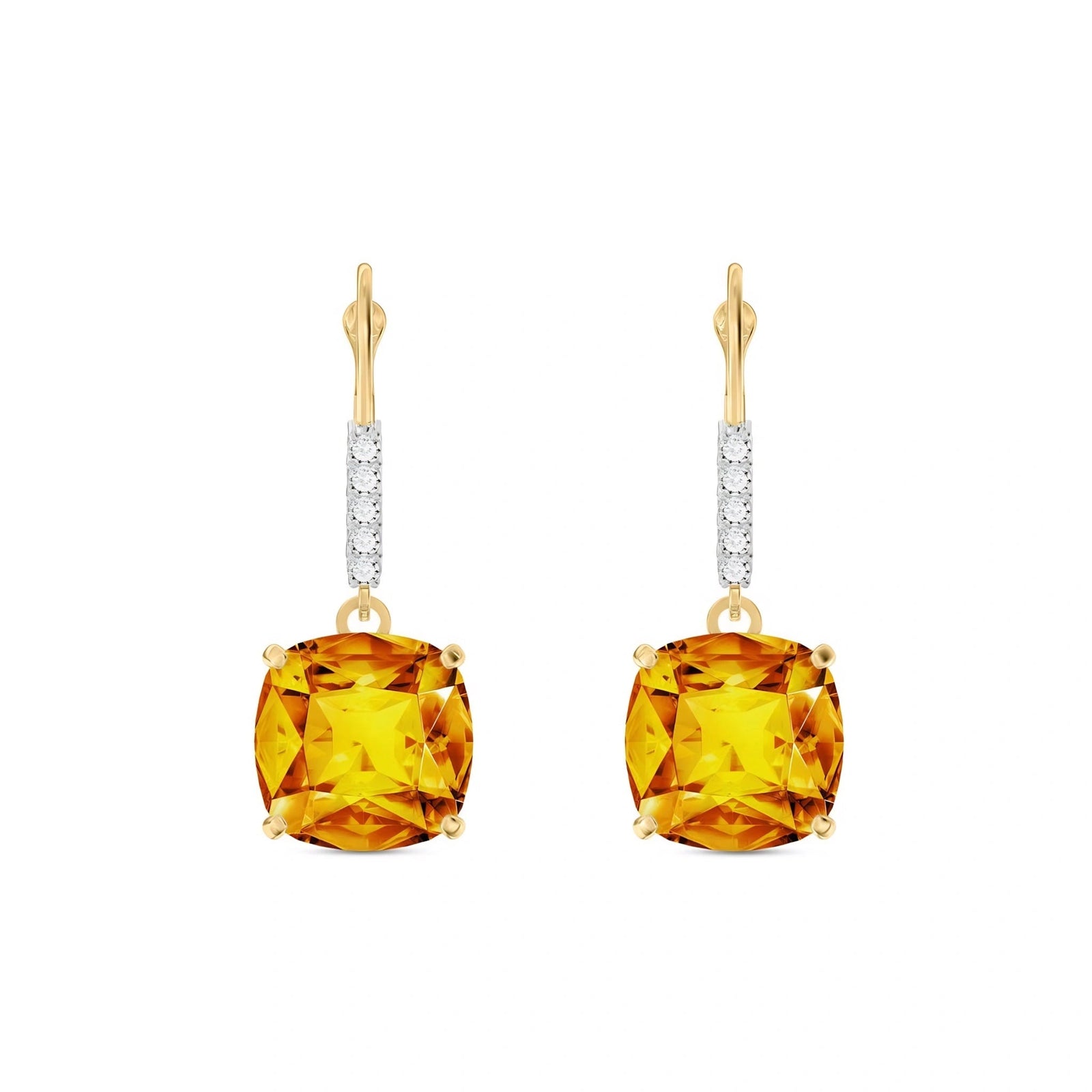 Yellow Gold Diamond & Citrine — Mariacassandra