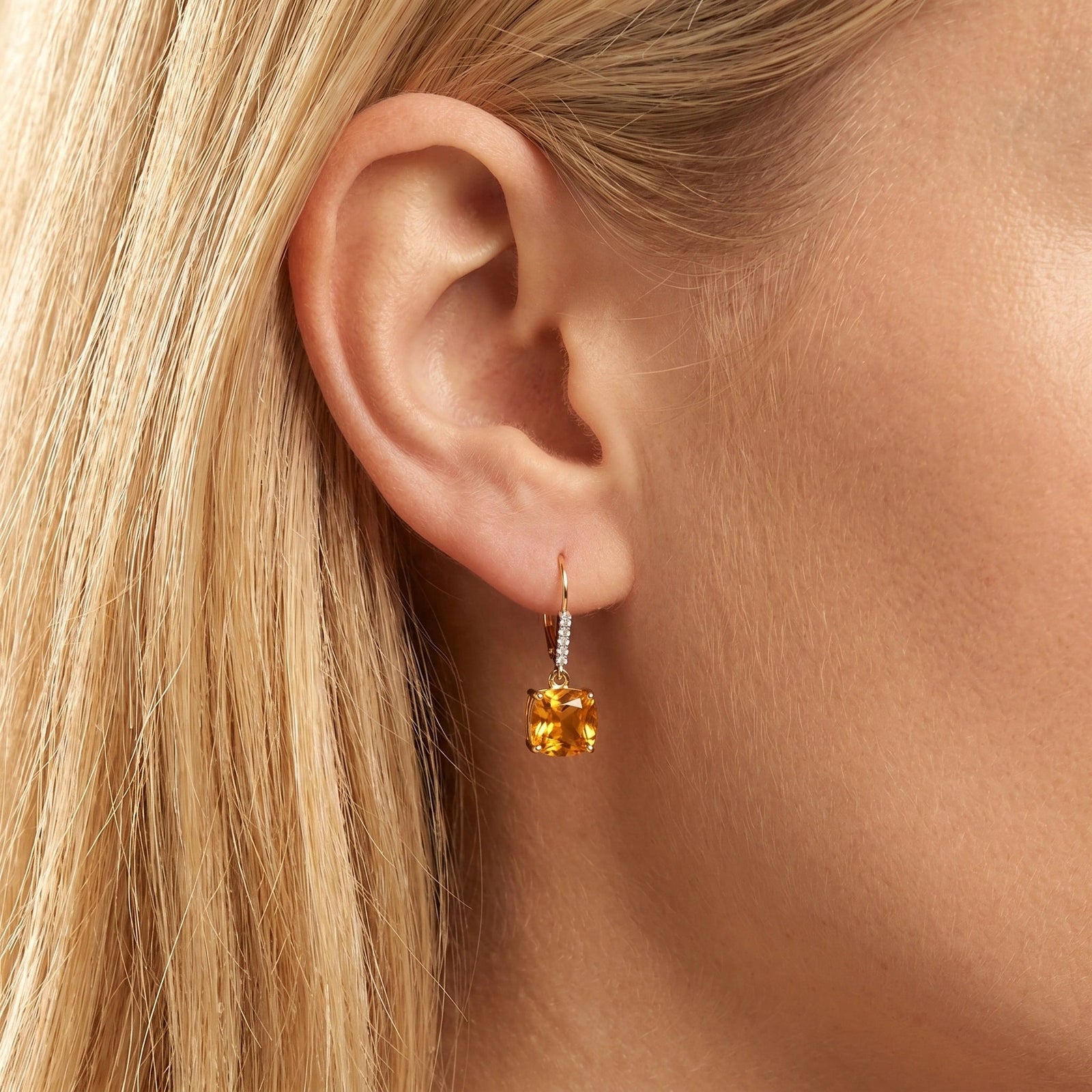 Yellow Gold Diamond & Citrine — Mariacassandra