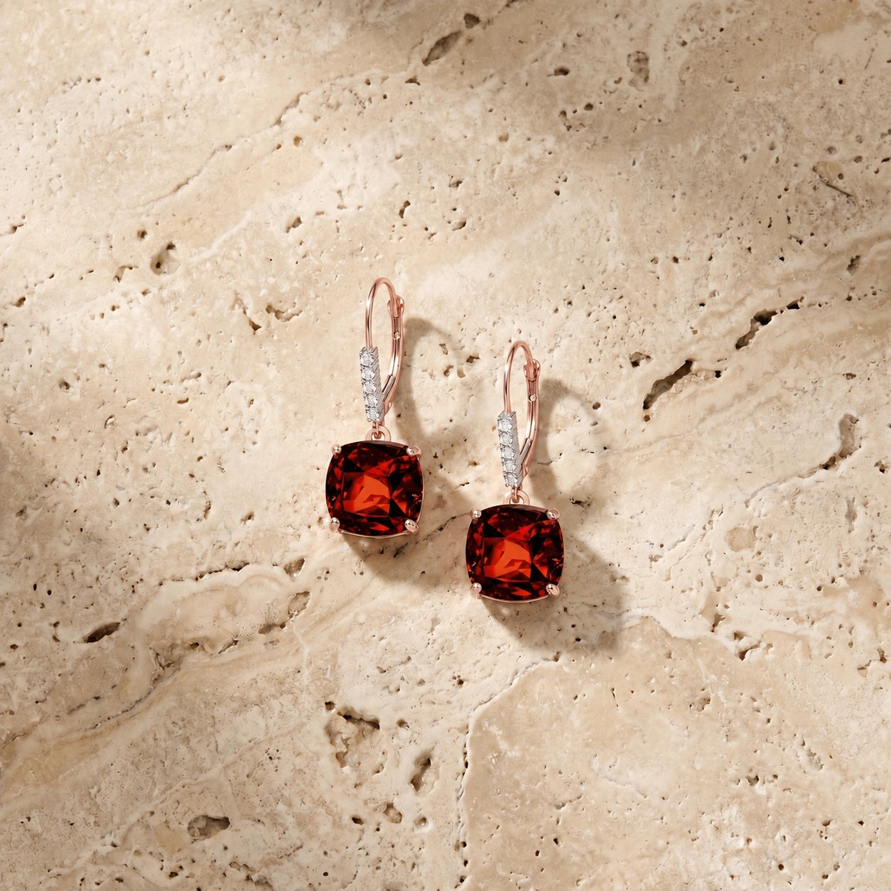 Rose Gold Diamond & Garnet — Mariacassandra