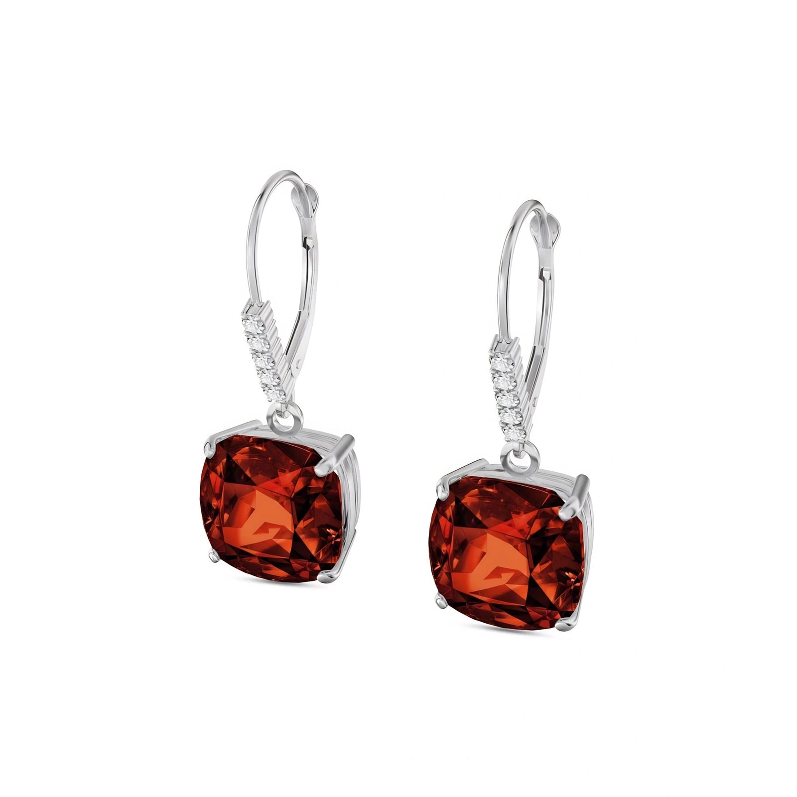 White Gold Diamond & Garnet — Mariacassandra