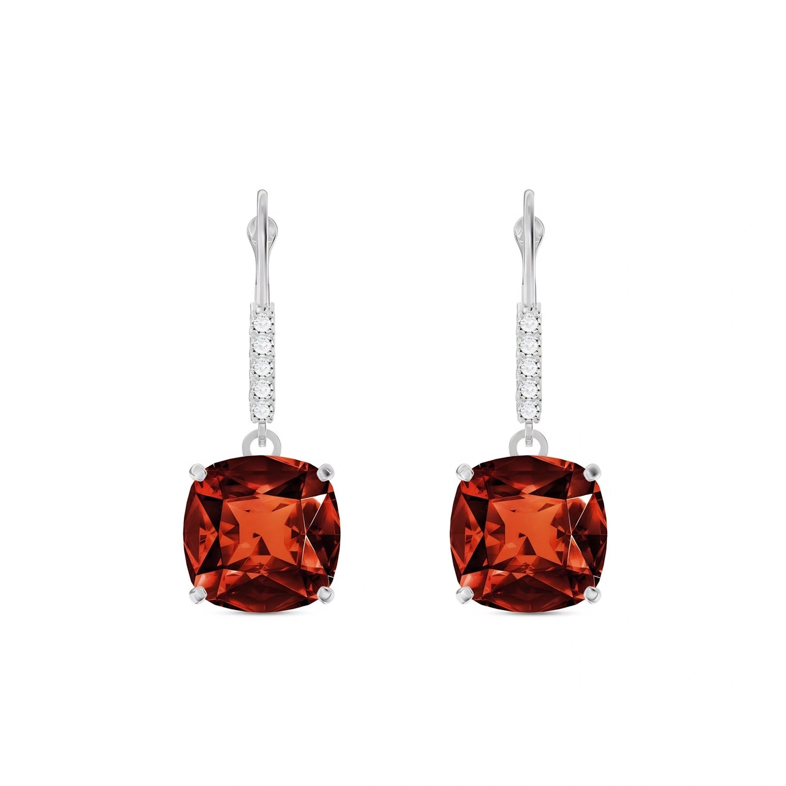 White Gold Diamond & Garnet — Mariacassandra