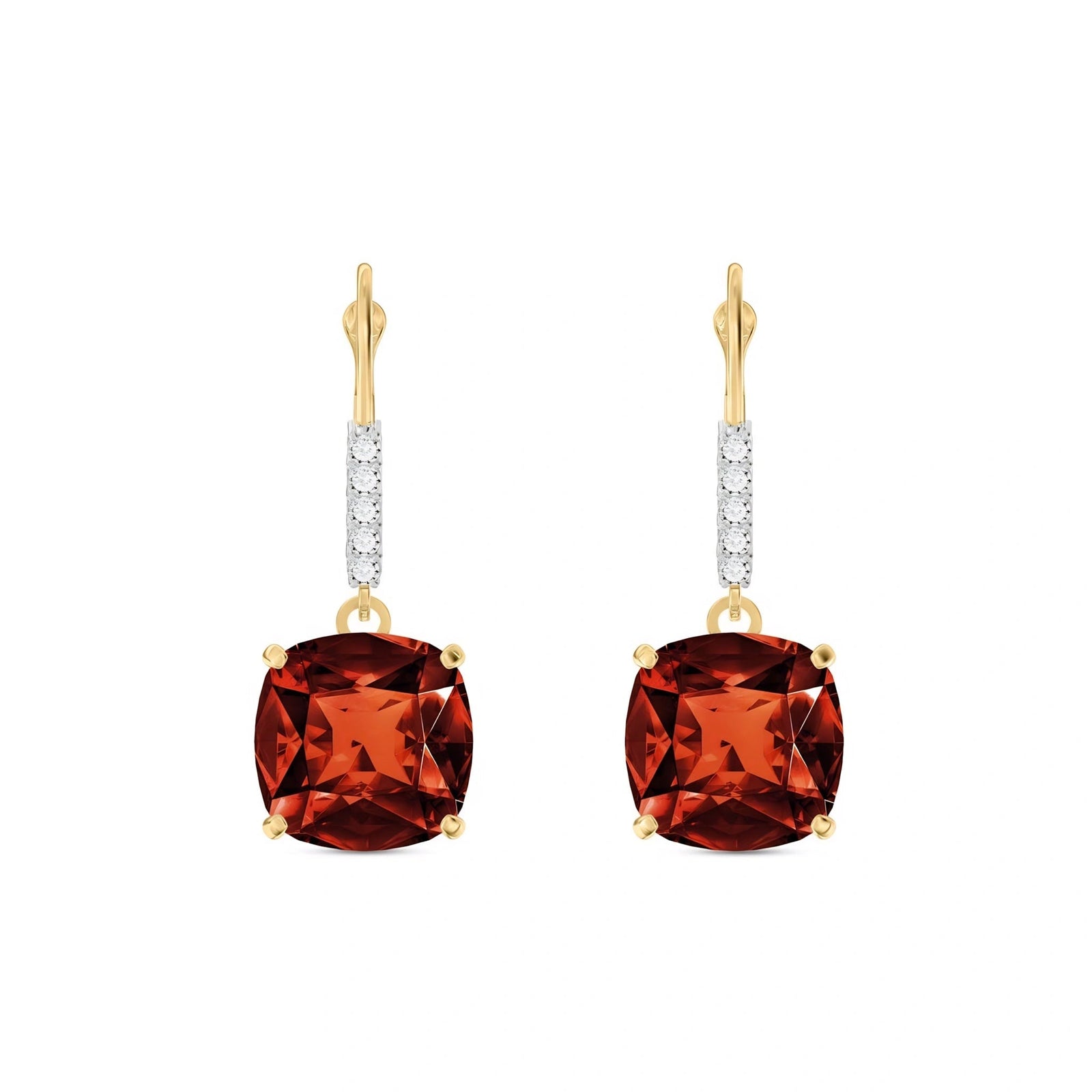 Yellow Gold Diamond & Garnet — Mariacassandra