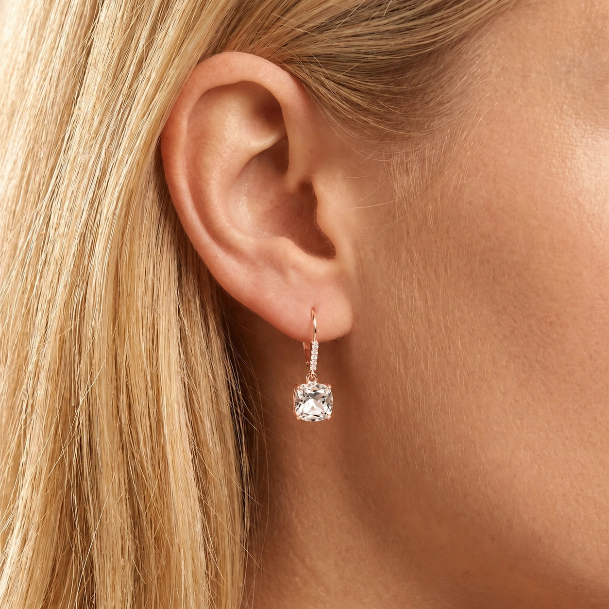 Rose Gold Diamond & White Topaz — Mariacassandra