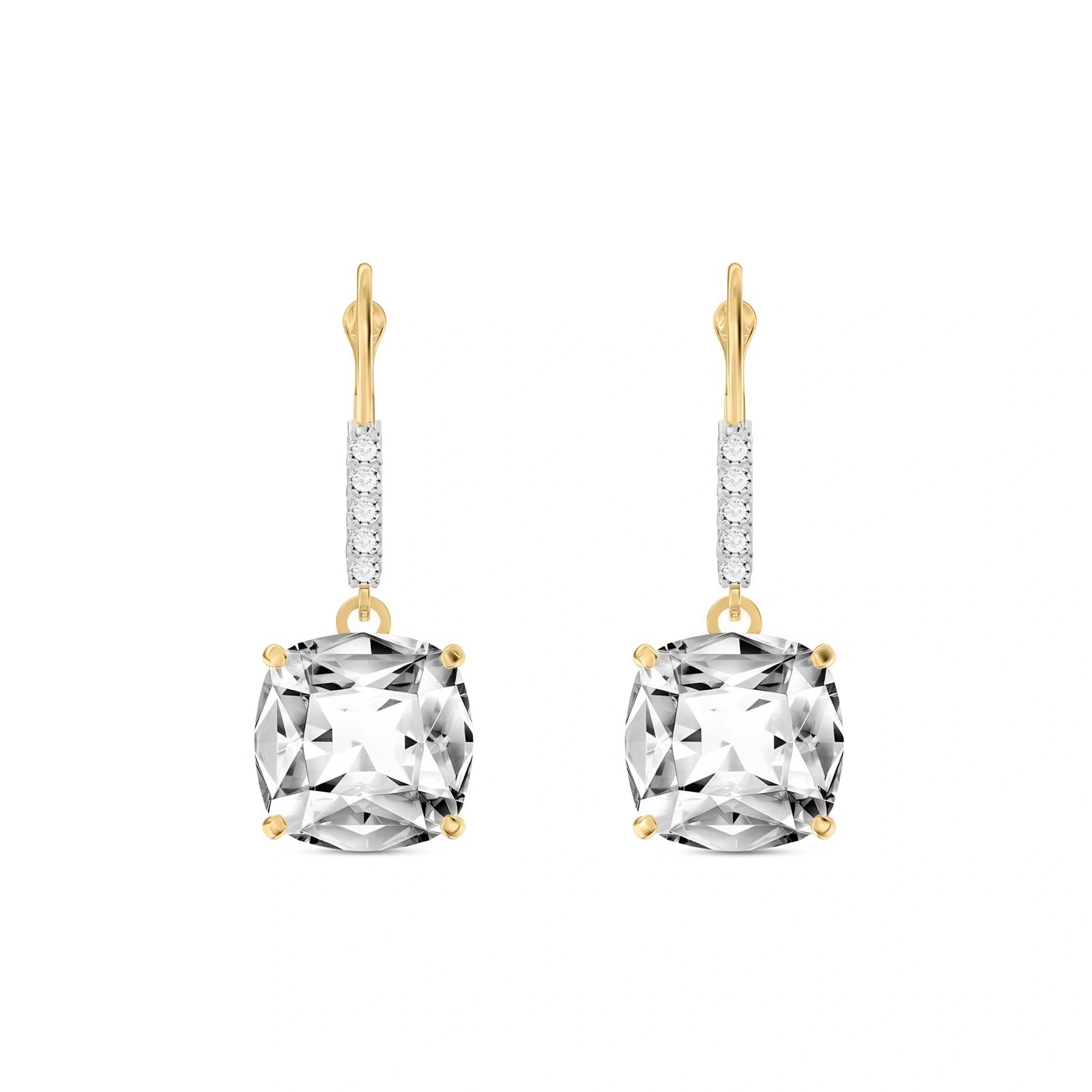Yellow Gold Diamond & White Topaz — Mariacassandra