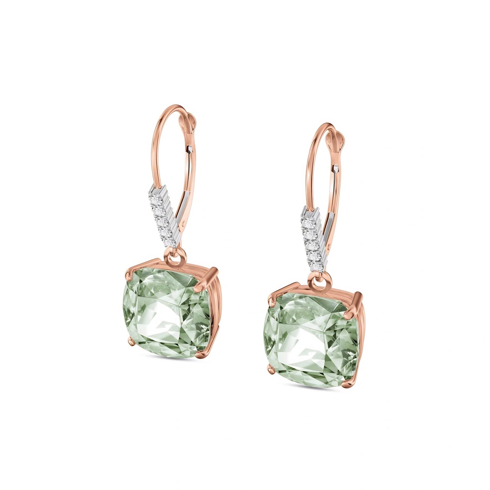 Rose Gold Green Amethyst & Diamond — Mariacassandra