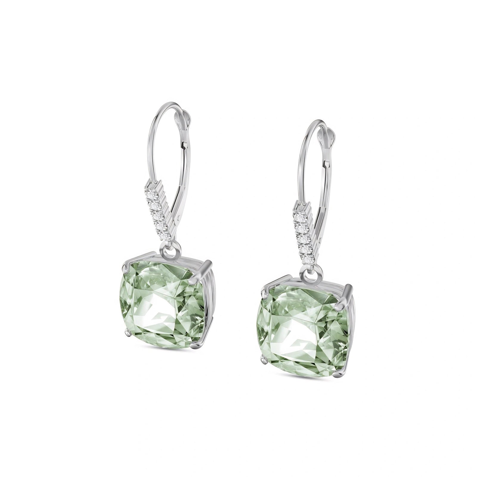 White Gold Green Amethyst & Diamond — Mariacassandra