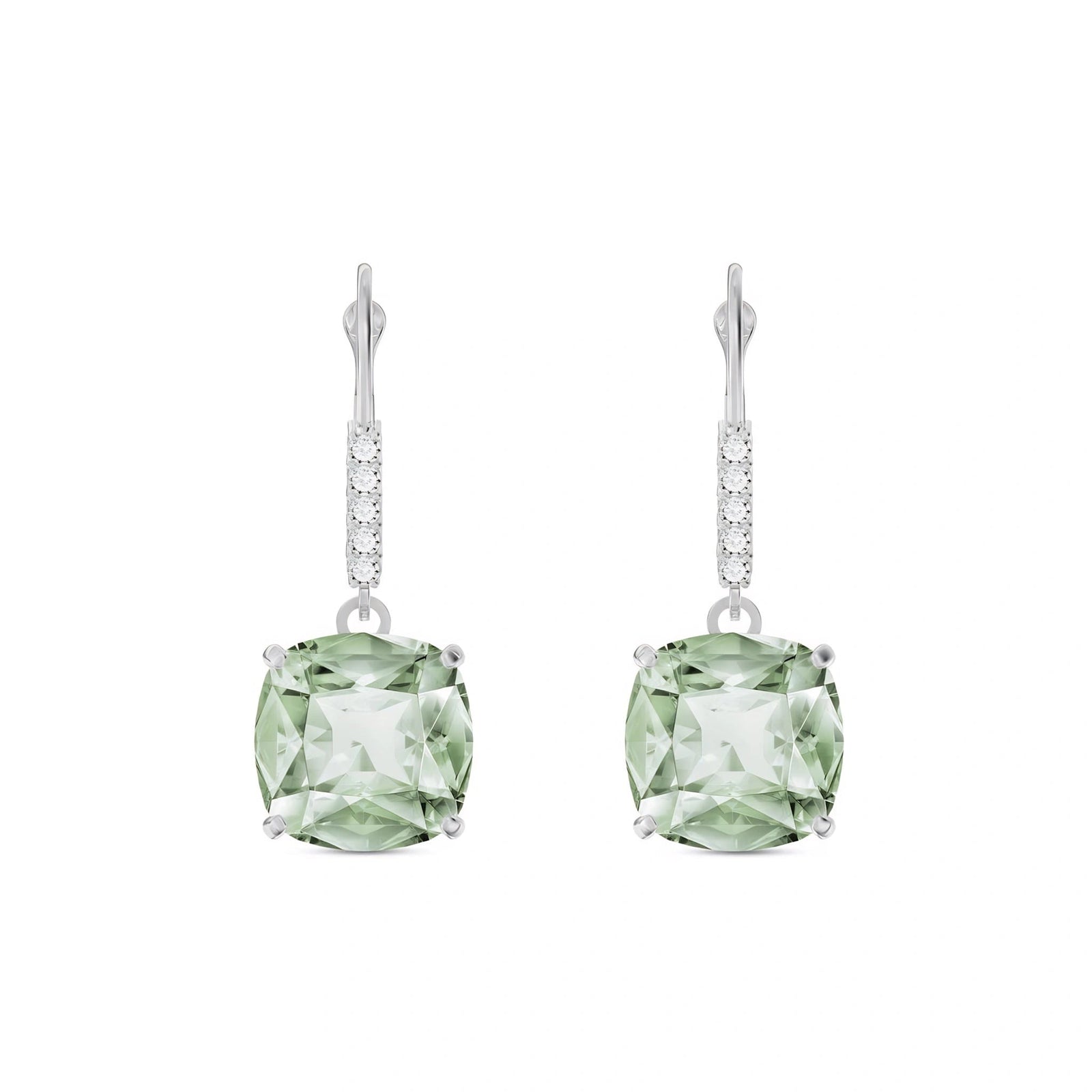 White Gold Green Amethyst & Diamond — Mariacassandra