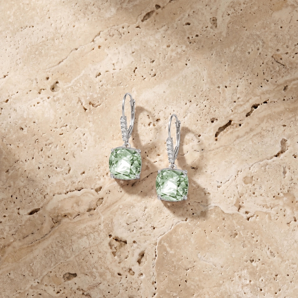 White Gold Green Amethyst & Diamond — Mariacassandra