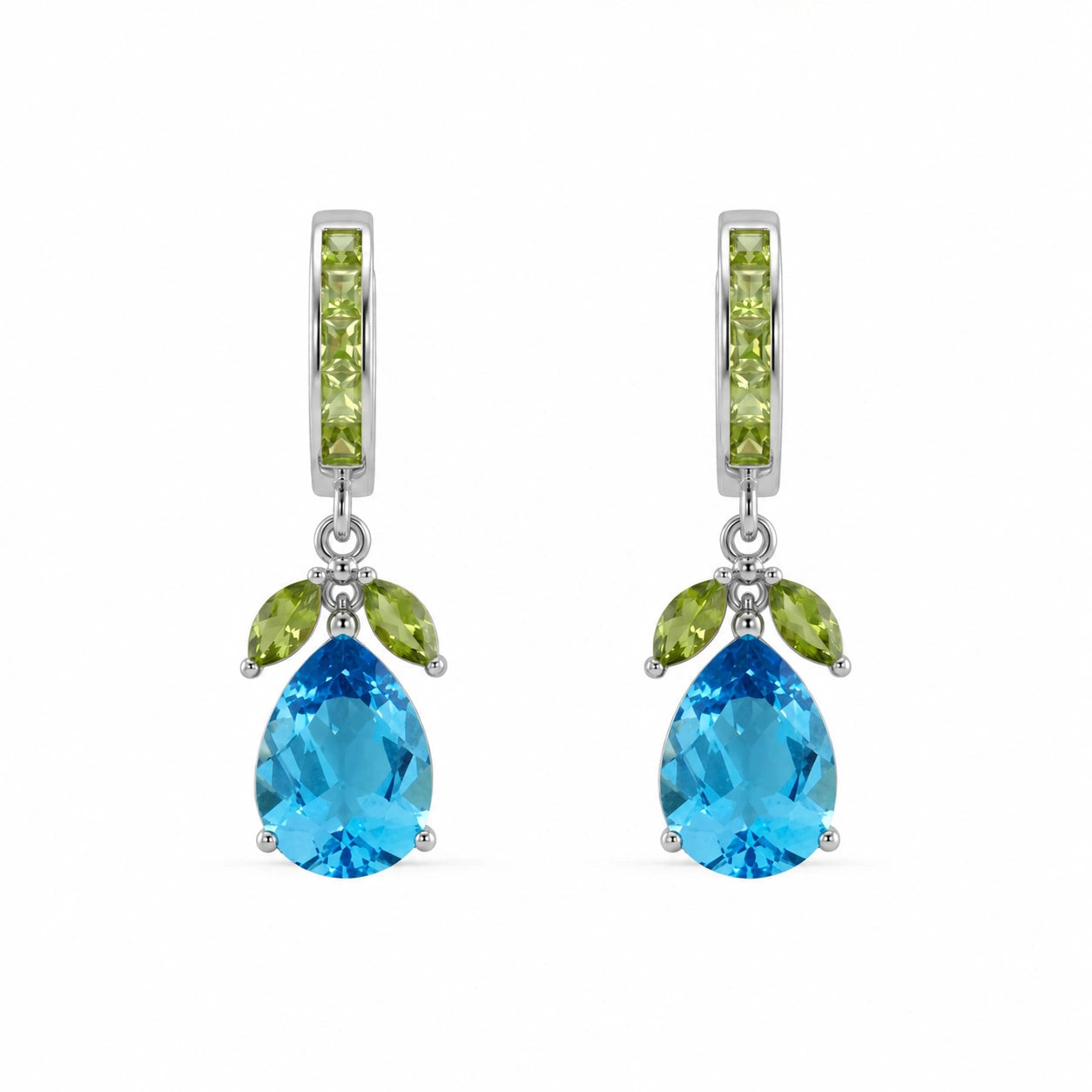 White Gold Blue Topaz & Peridot — Mariacecilia